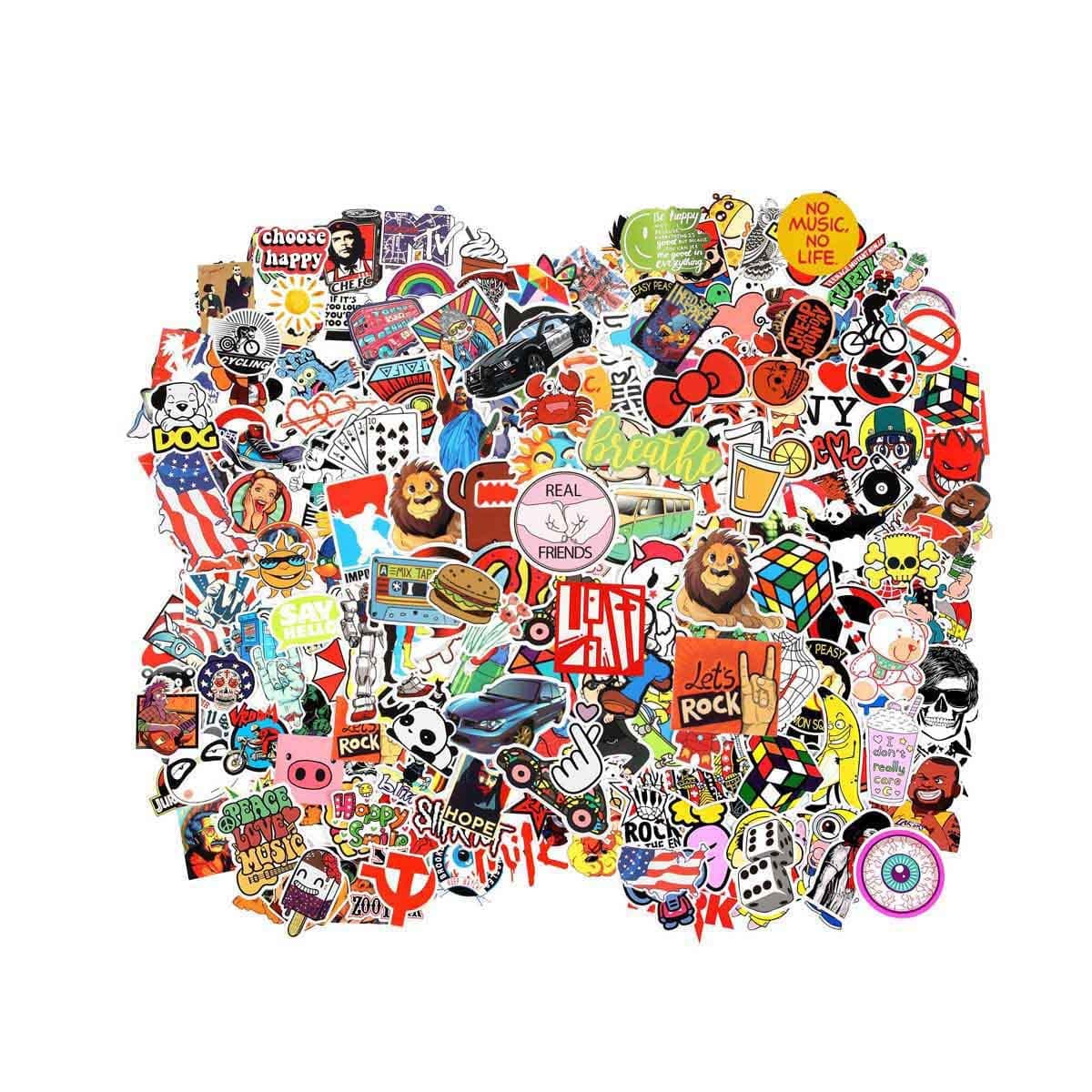 Cool Random Stickers Pack 55-700pcs Laptop Stickers Bomb Waterproof Vinyl Sticker Bulk Variety for Luggage Computer Skateboard Bicycle Skate Ipad Car Motorcycle Bike Helmet Decal for Boys Adults Men