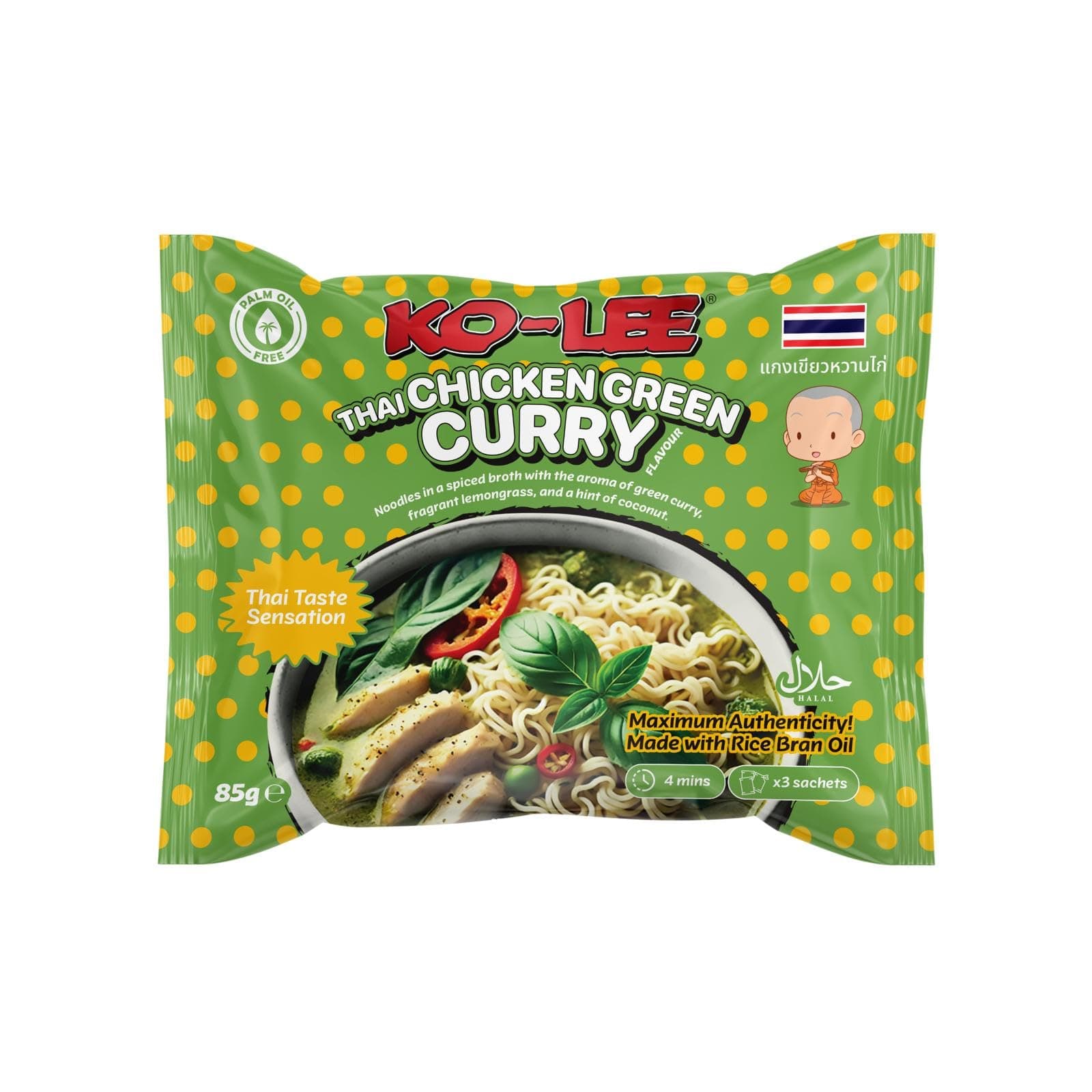 KoLee Taste Sensation Instant Noodles by Serendib 85g X 20 (Chicken Green Curry Flavour)