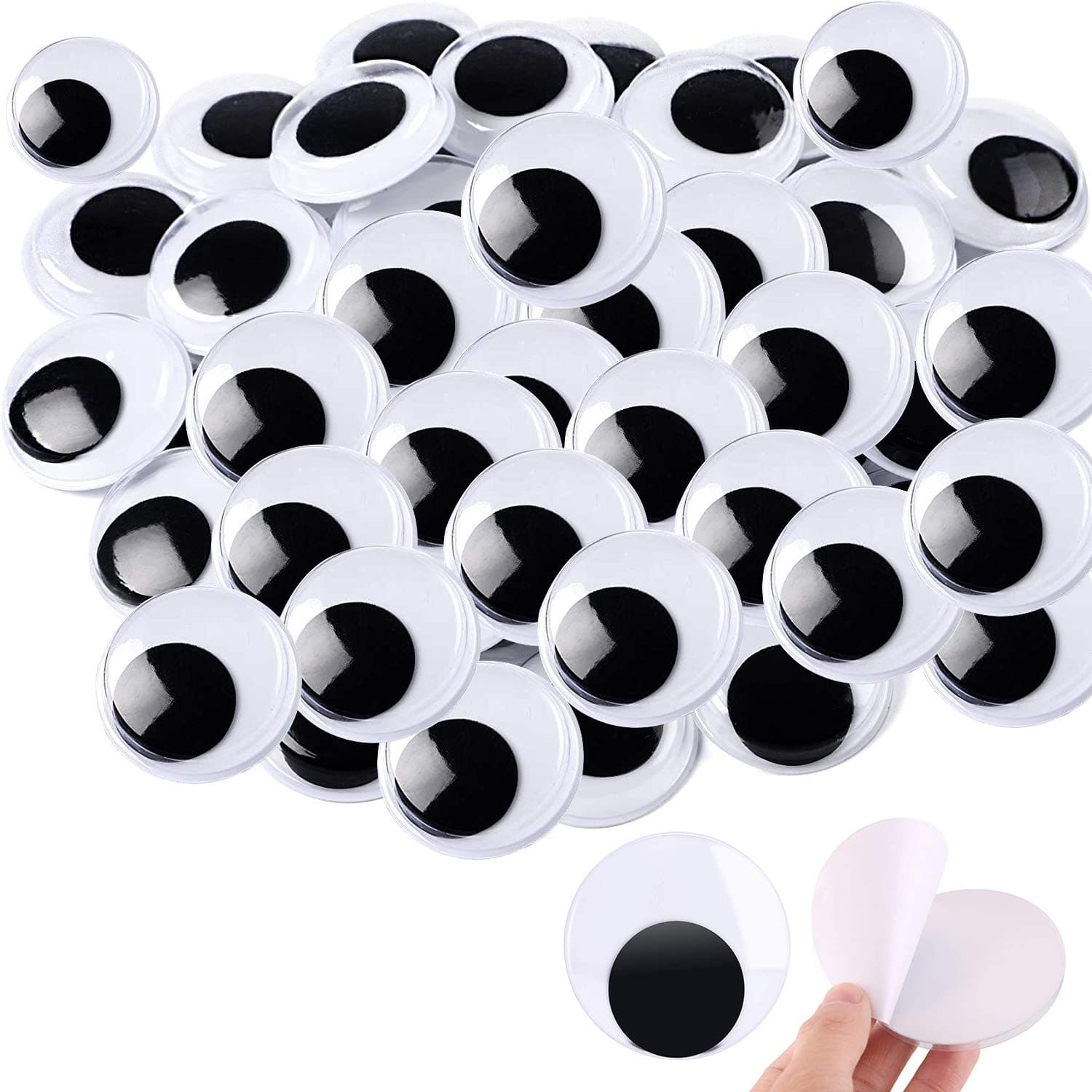 100 Pieces Wiggle Eyes, 1.2 inch Googly Eyes with self Adhesive Round Plastic...