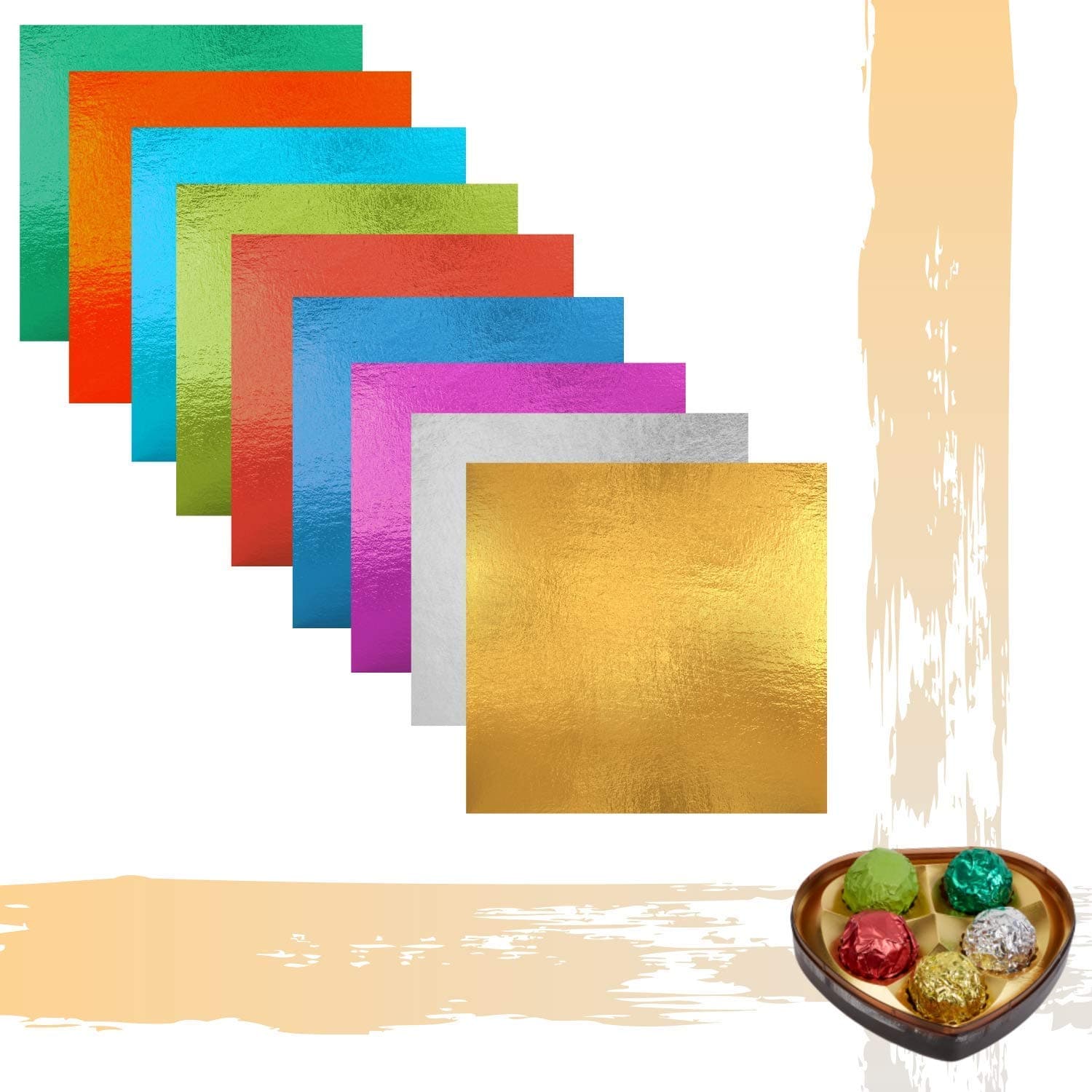 Vidhata Foils - Aluminium Chocolate Wrapper (11 Micron Blue Color - 400 Sheets)