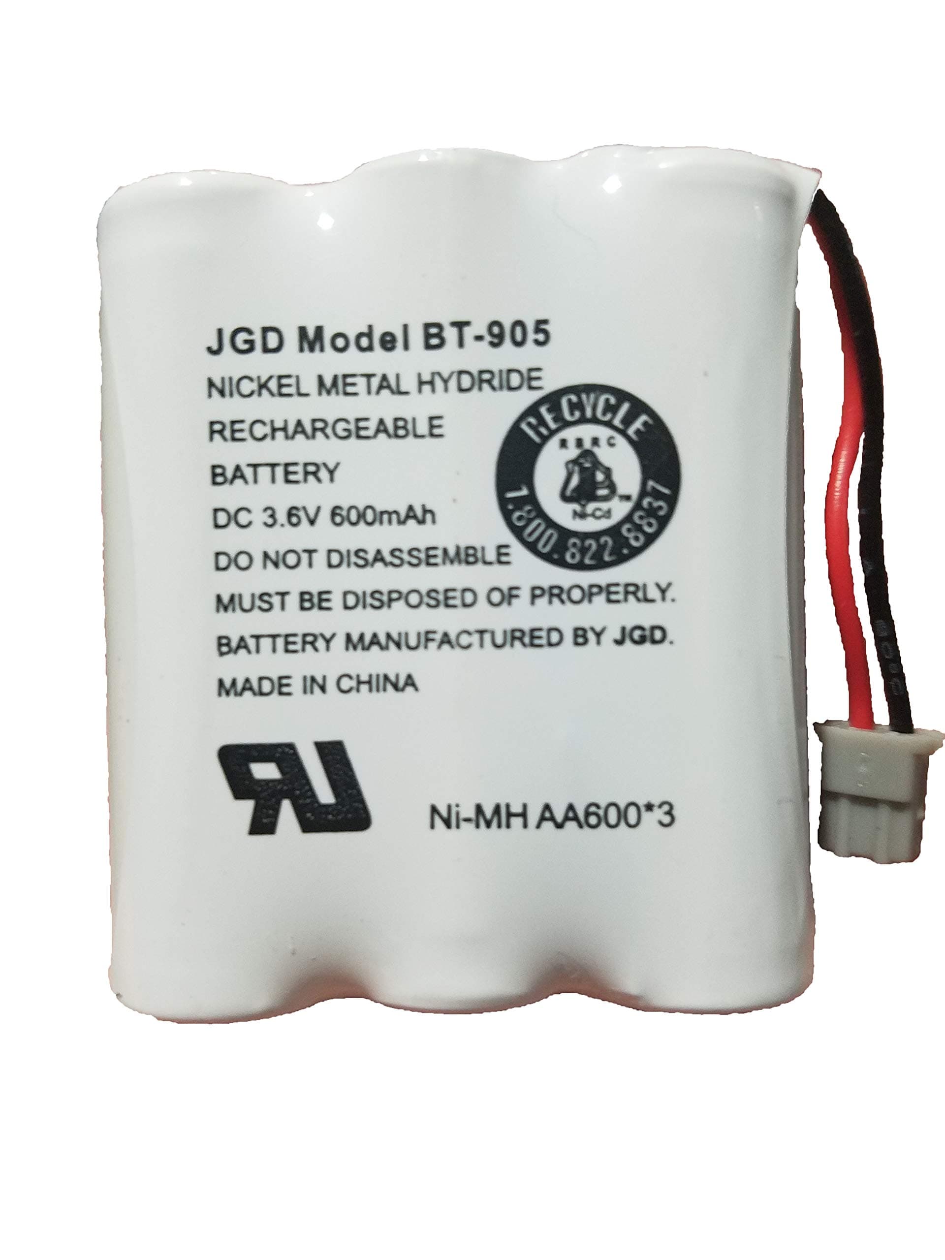 JGD BT-905 BT-800 BBTY0663001 Battery Compatible with Uniden BT905 BT800 BT-1006 BP-905BBTY-0444001 BBTY-0449001 Panasonic P-P501 P-P508 at&T 200 24032 Cordless Telephones