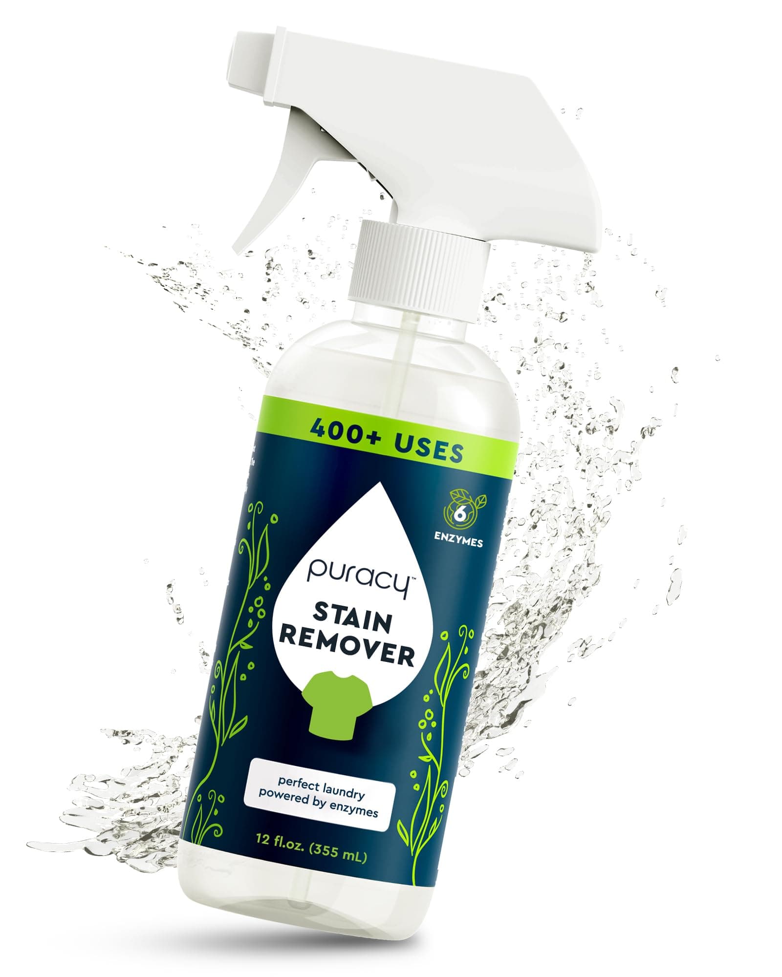 Stain Remover - Cleaning Spray, Clothes Stain Remover for Clothes, Laundry Stain Remover Spray for Clothes, Travel Stain Remover, Oil Stain Remover - Natural Spot Cleaner - Free&Clear 12oz