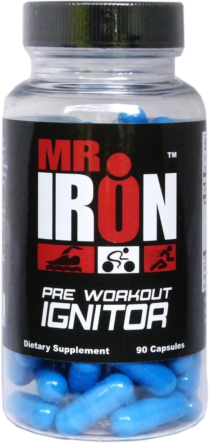 Mr IRON Pre Workout Ignitor 90 Capsules - Best Preworkout Energy Supplement Pills That Work Fast