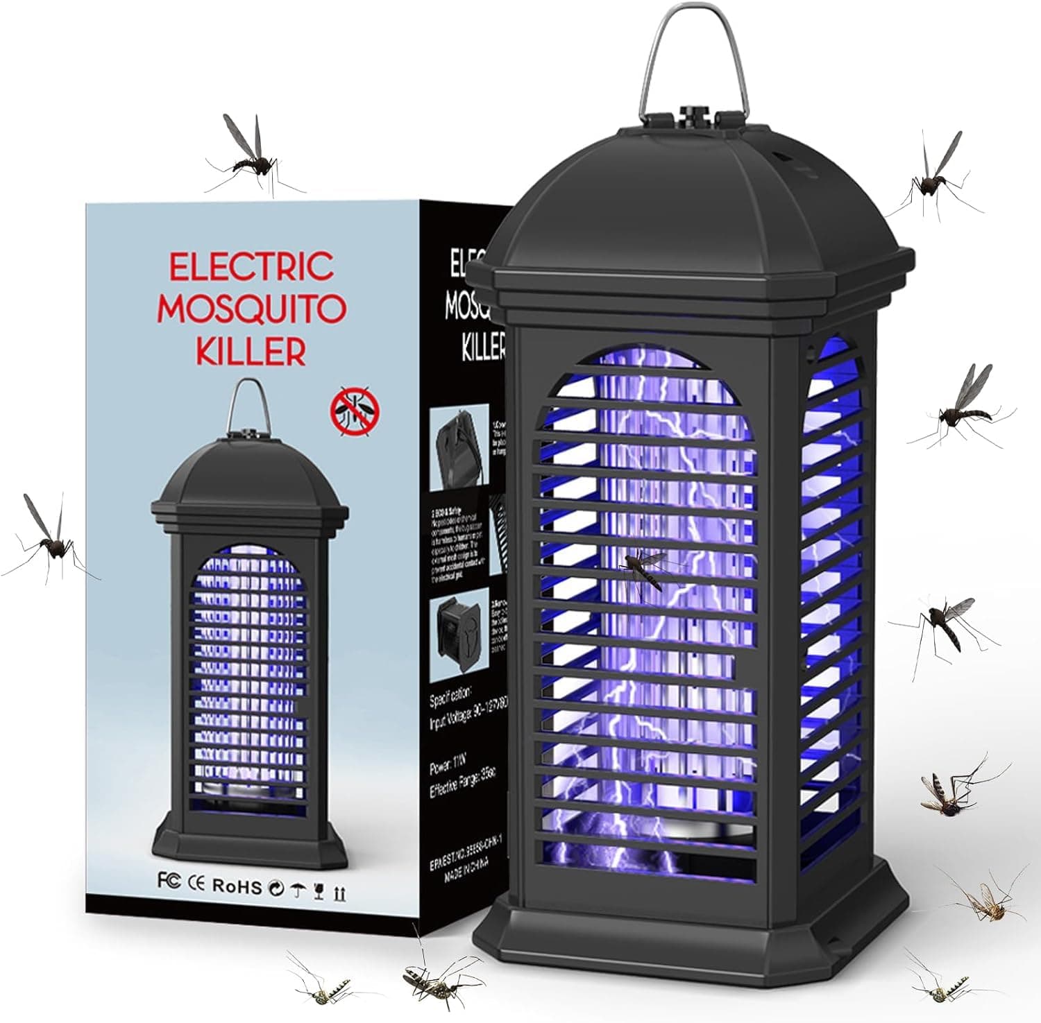 Necomi Electric Mosquito Killer, 11W Bug Zapper Fly and Insect Killer,UV Light Electric Mosquito Zappers Killer for Home, Kitchen, Backyard, Camping