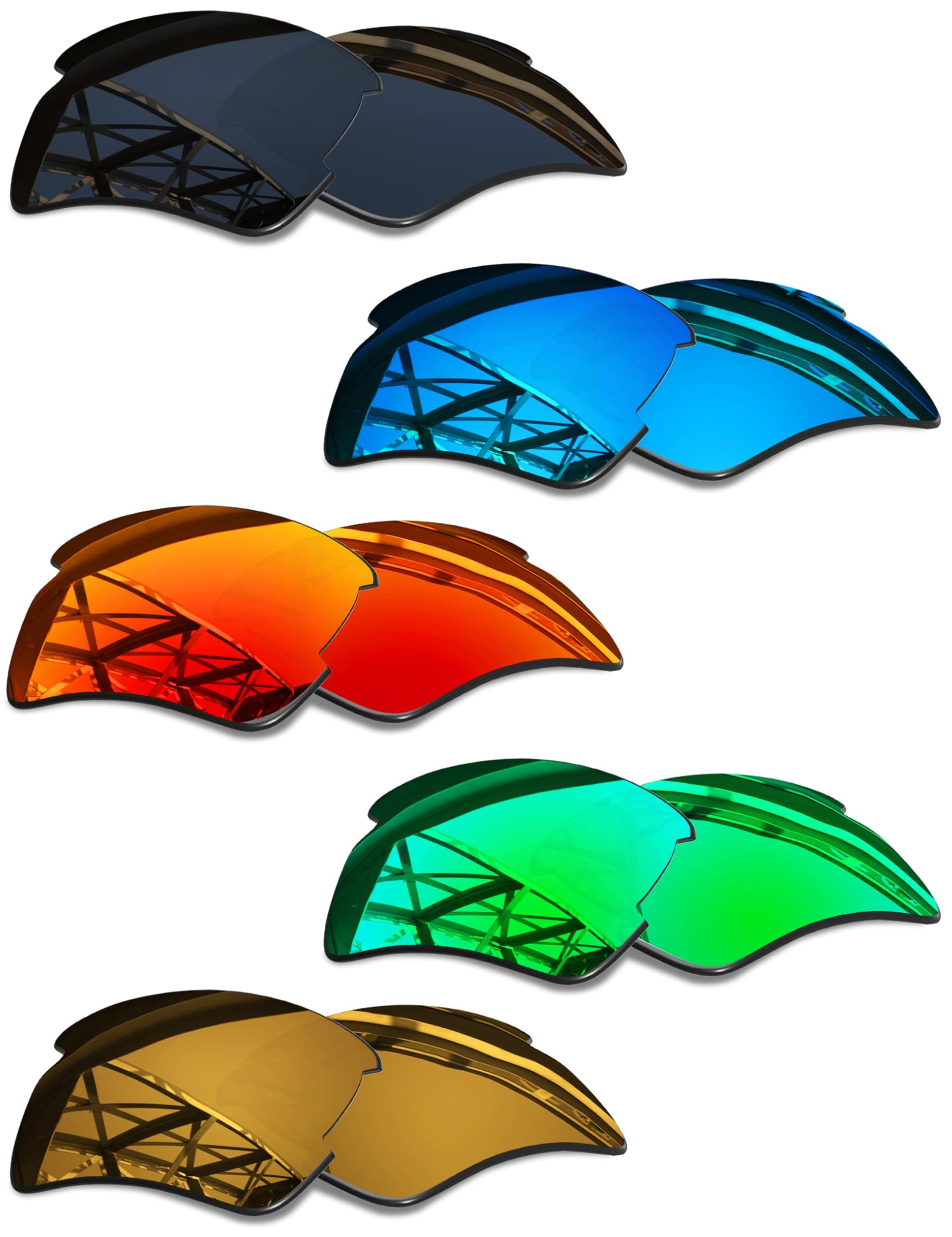 Set of 5 Men's Replacement Lenses for Oakley Flak 2.0 XL OO9188 Sunglass Combo Pack S02