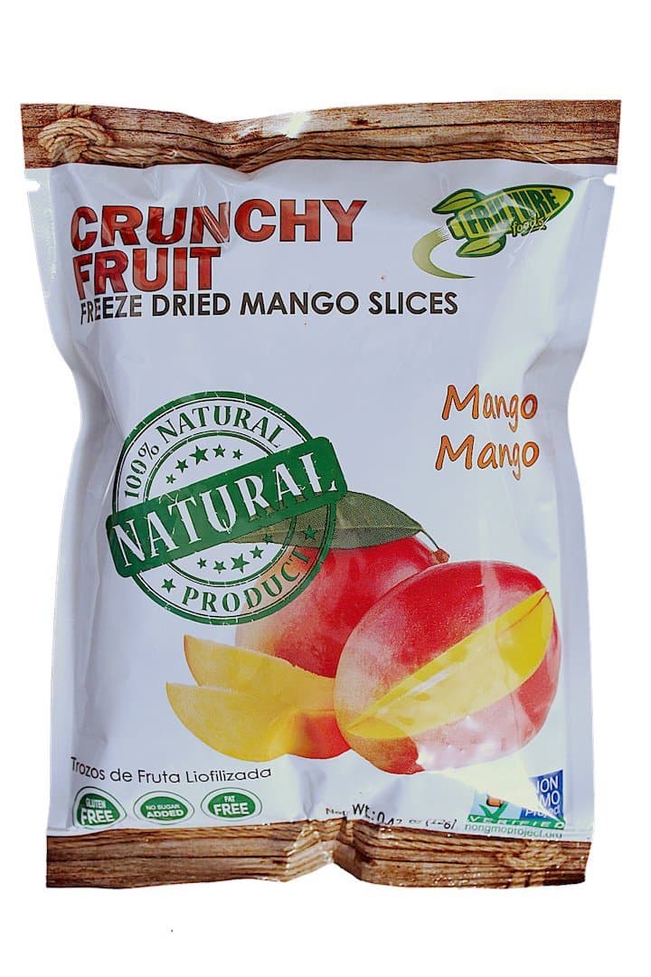 FrutureFoods Freeze Dried Fruit Mango 100% All Natural "Crunchy Fruit" 12 Pack