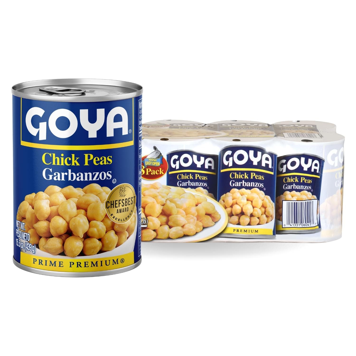 Goya Foods Chick Peas, Garbanzo Beans, 15.5 Ounce (Pack of 8)