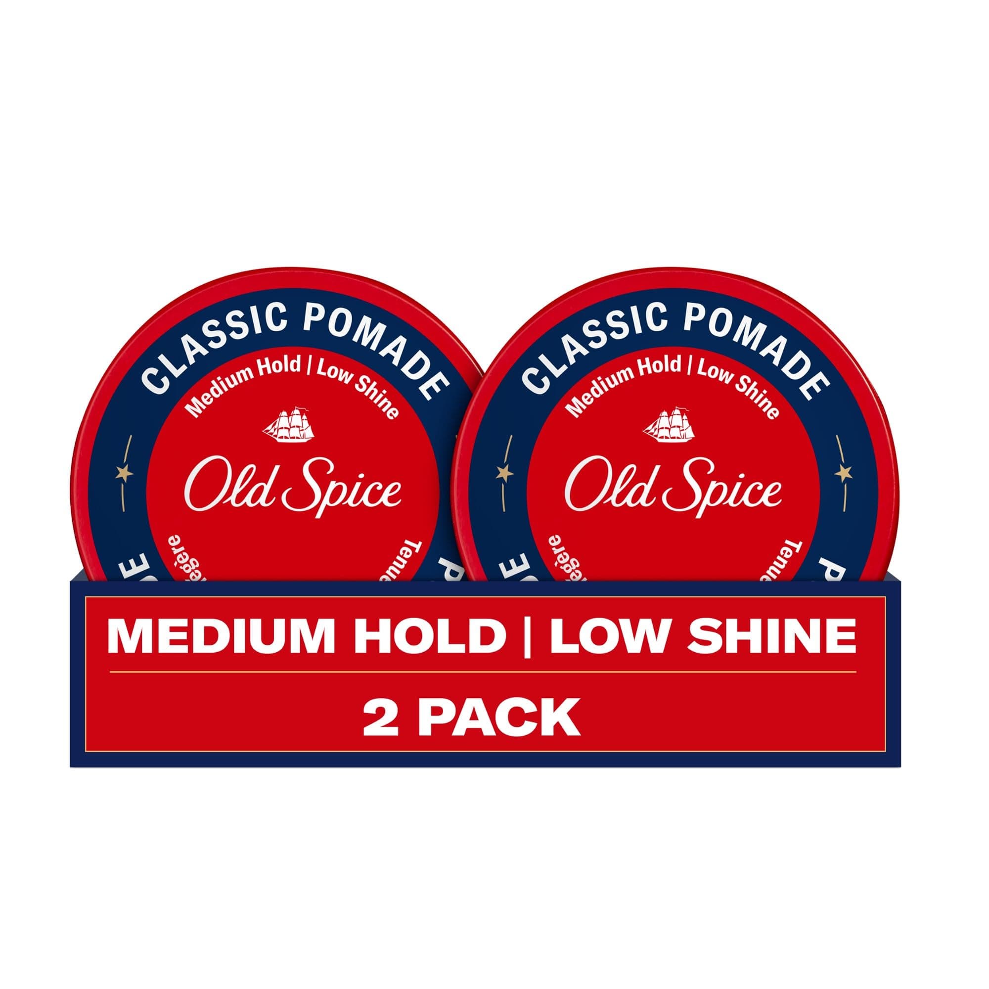 Hair Pomade for Men, Medium Hold, Low Shine, Men's Hair Styling, 2.22 Oz Each, Twin Pack