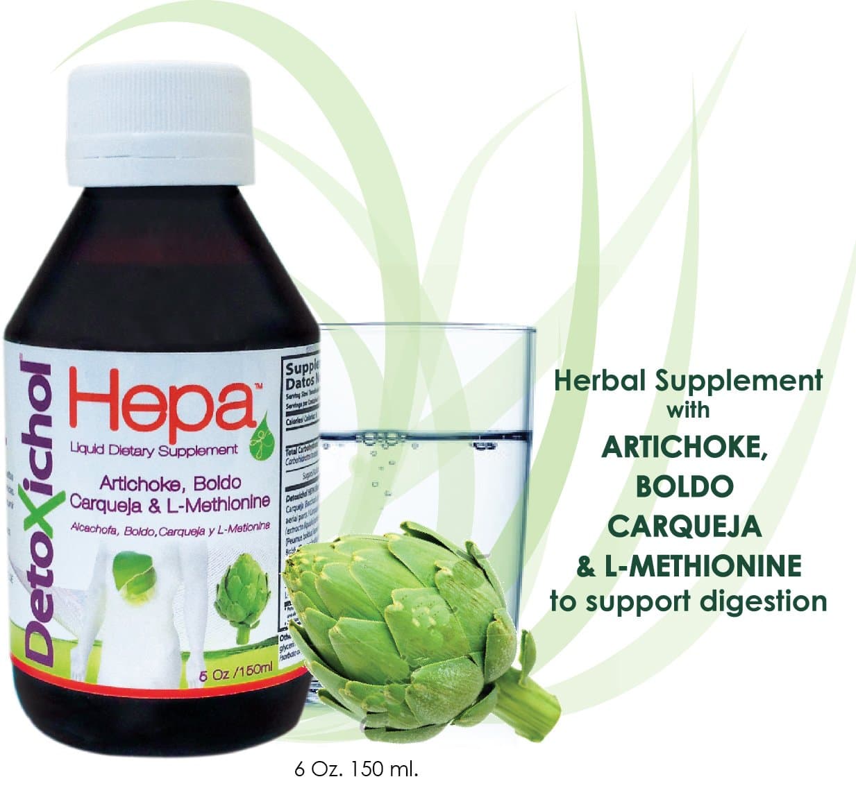 Liquid Artichoke + Boldo & Carqueja Detoxichol Hepa - Dietary Supplement