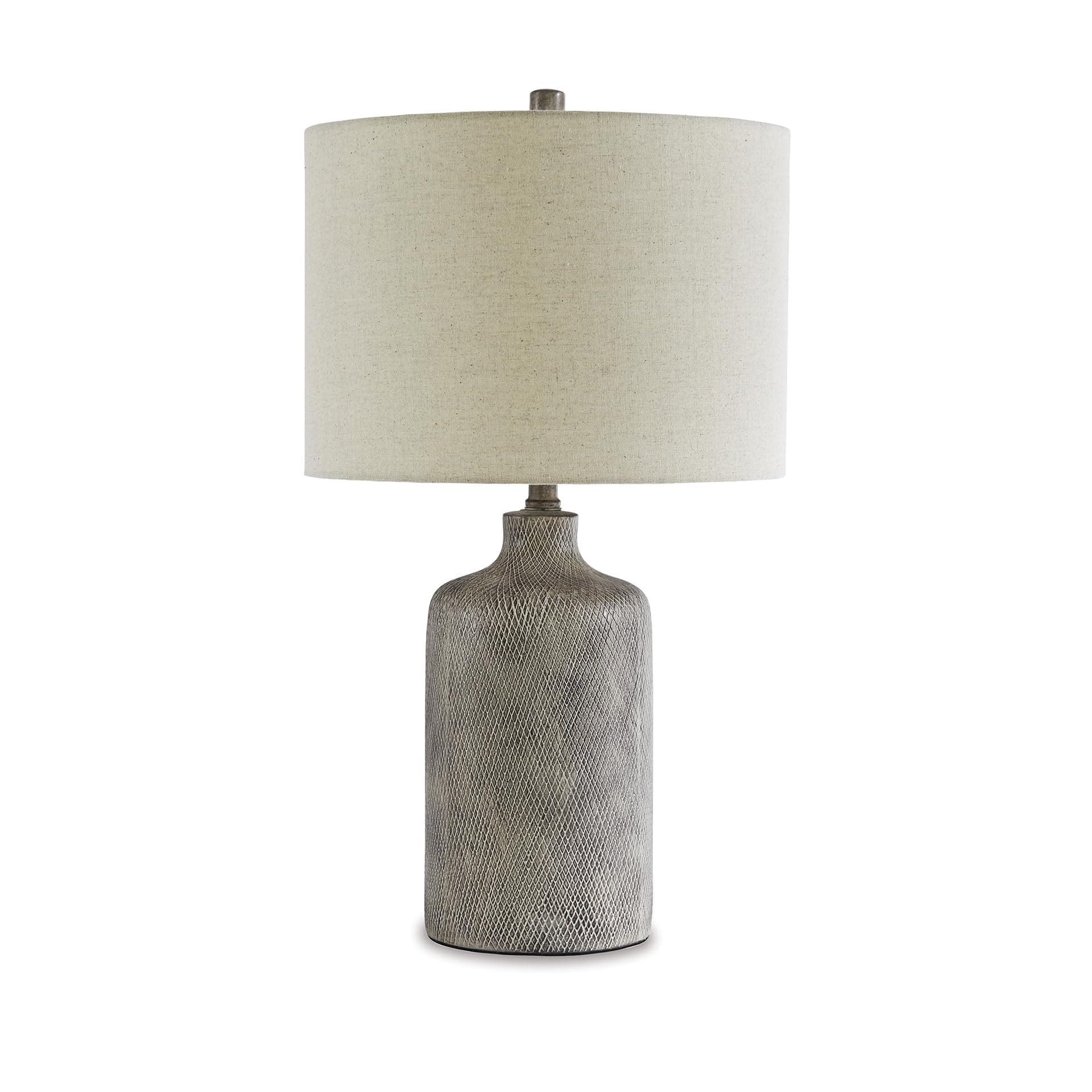 Signature Design by Ashley Linus Modern 25" Ceramic Table Lamp, Natural Stone Finish