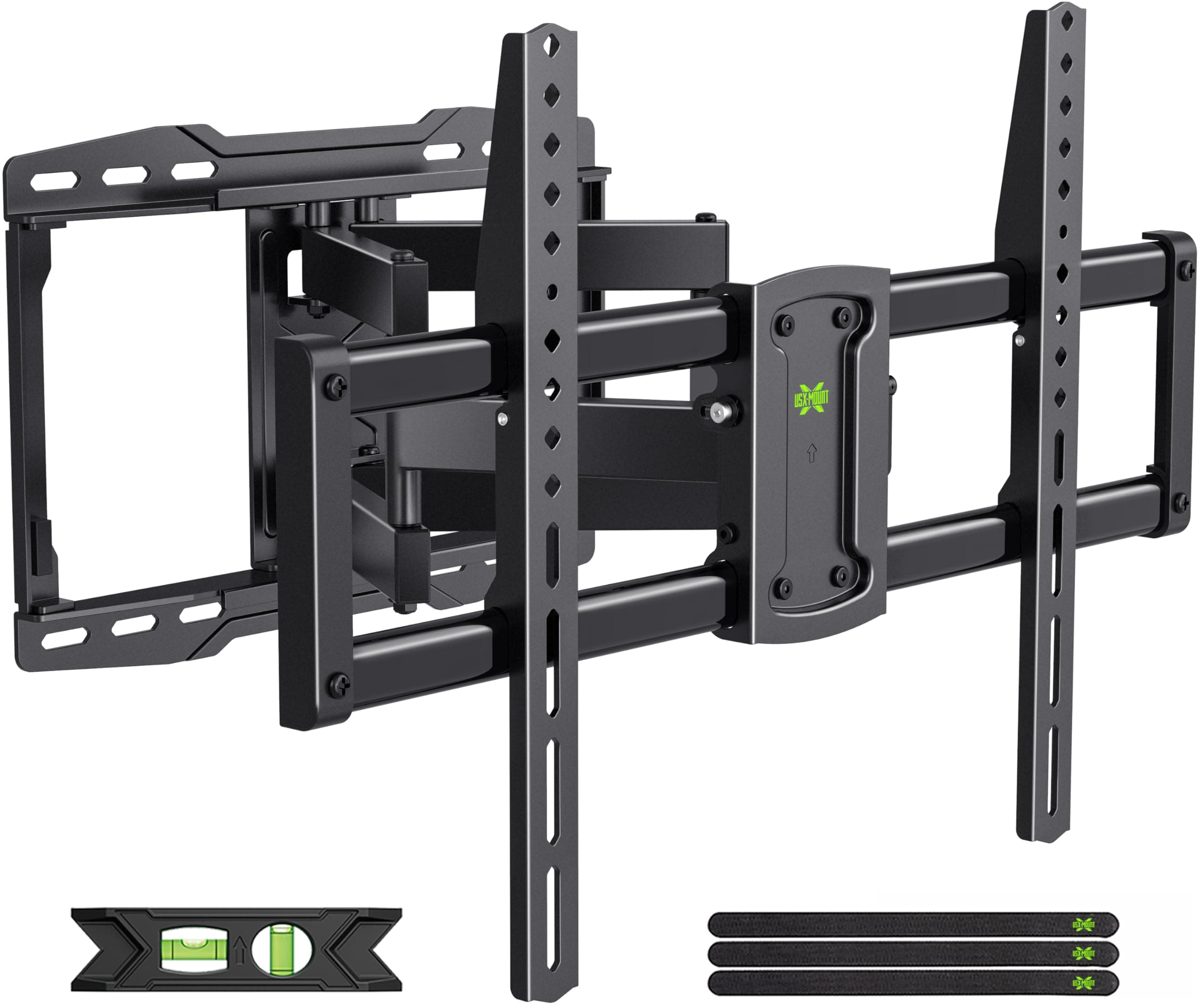 Full Motion TV Wall Mount for 42-86 inch, TV Mount Swivel and Tilt,Wall Mount Bracket with Dual Articulating Arms Up to 132lbs, VESA 600x400mm, Max 16" Wood Studs, UL Listed XML019