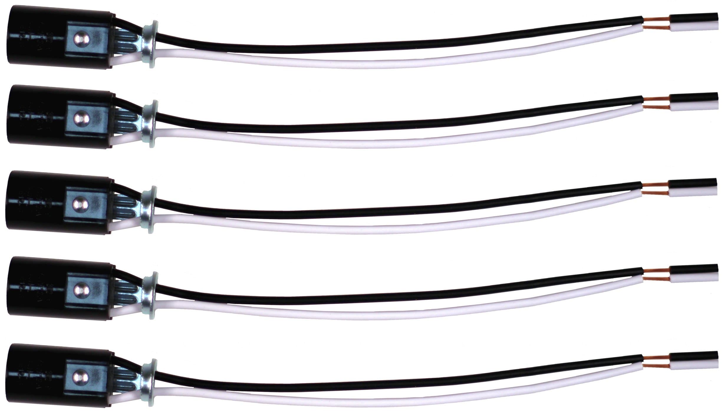 Creative Hobbies #SOCKETHW Candelabra Base Lamp Holder Light Socket, Keyless Phenolic, 6 Inch Wire Leads, Wholesale Pack of 5