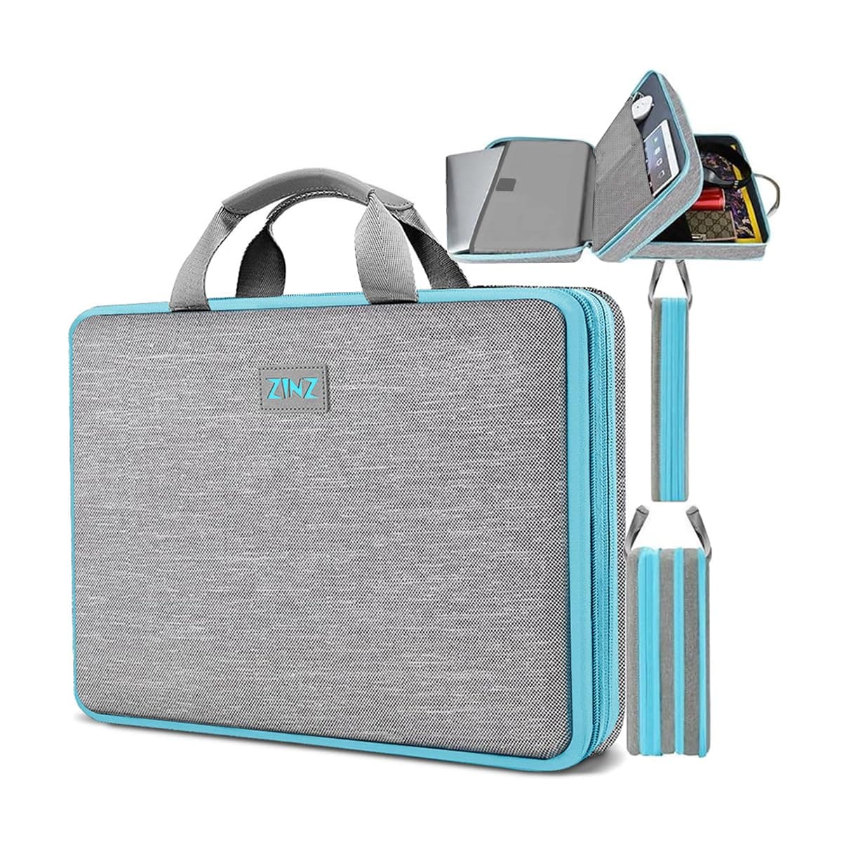 ZINZ Laptop Case 15 15.6 16 inch Sleeve, Expandable Computer Hand Bag with Multi-pockets Compatible with MacBook Pro 16 inch M4/M3/M2/M1, MacBook Air/Pro 15 inch and 15-16 inch Notebooks,G01Y01