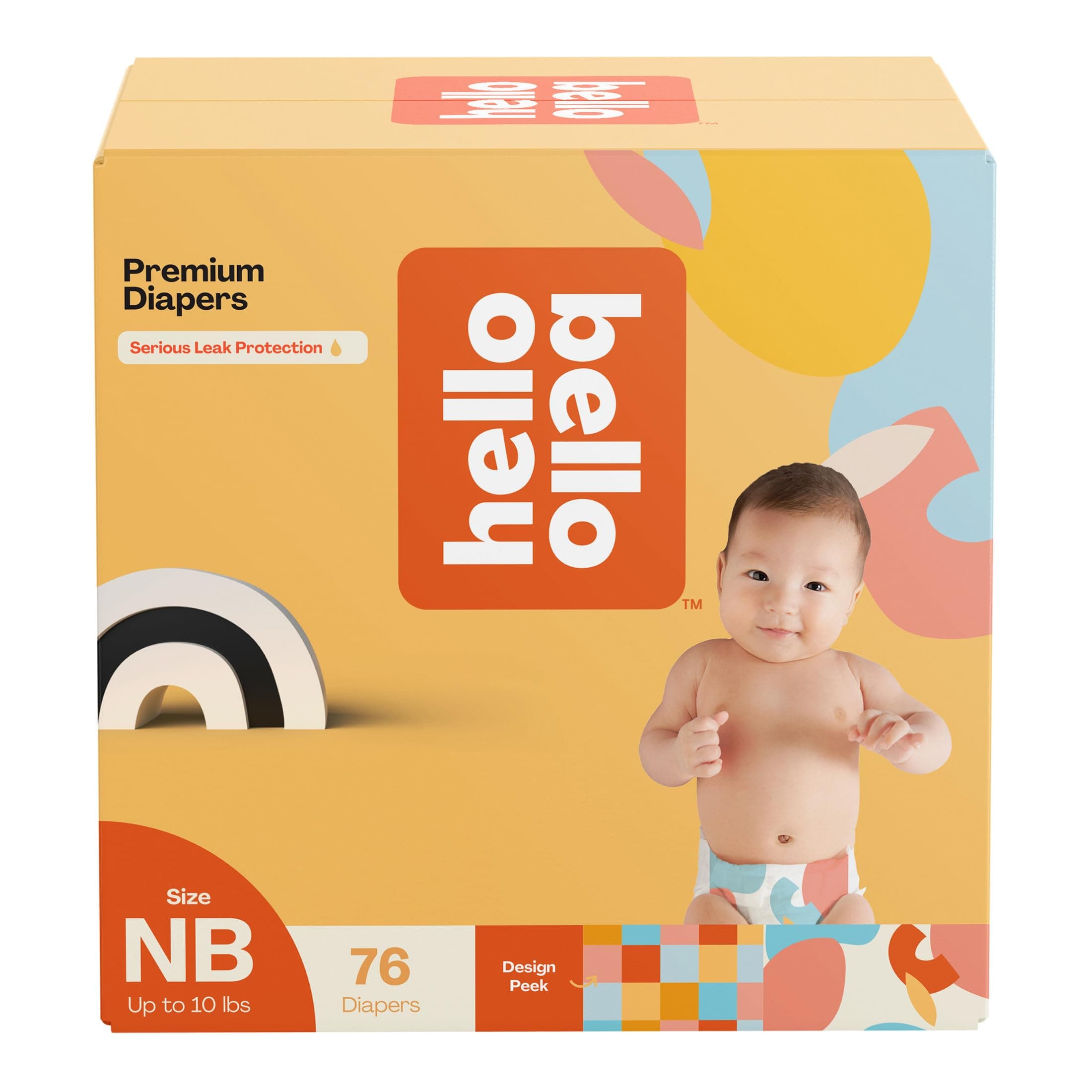 Premium Newborn Diapers, Honeysuckle Designs, 76ct Club Box - Hypoallergenic and Extra Absorbent