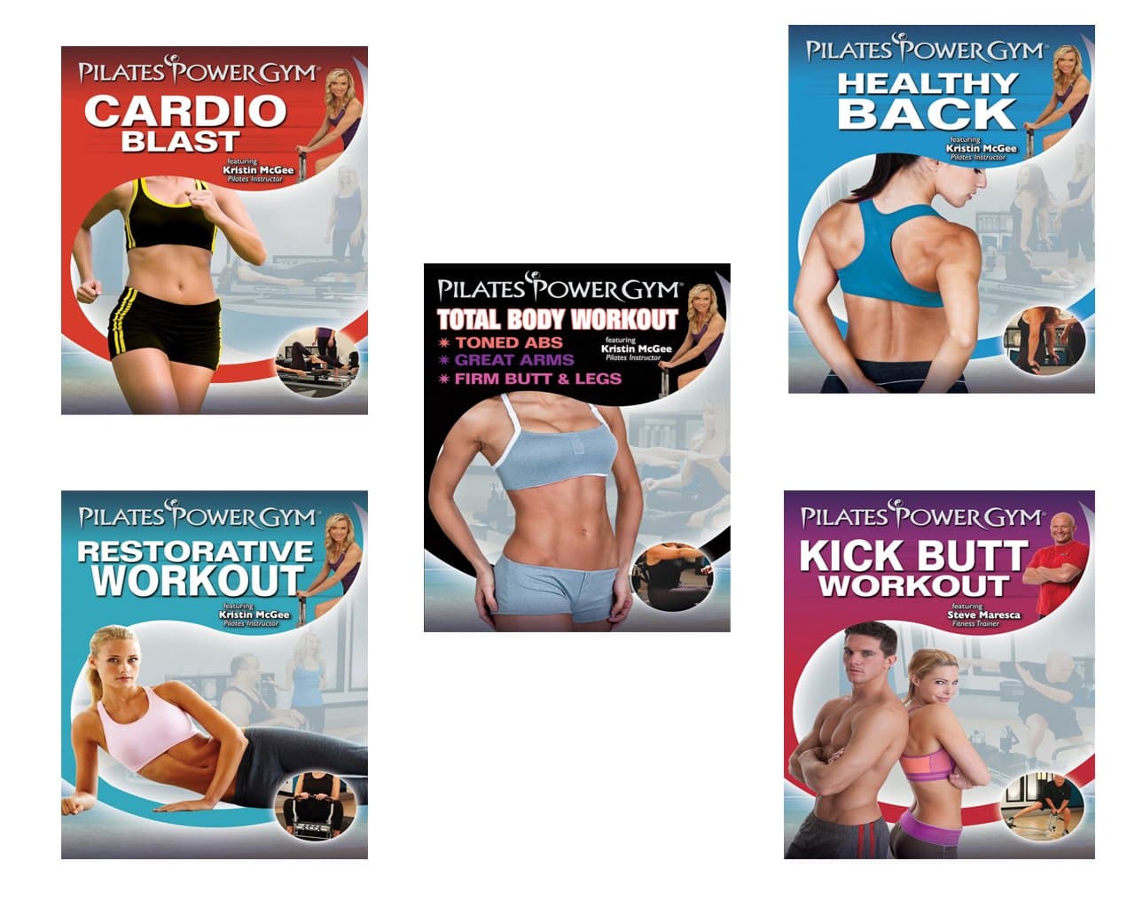 Pilates Power Gym 5 DVD Complete Fitness Series (Cardio Blast. Total Body, Kick Butt, Healthy Back & Restorative Pilates)