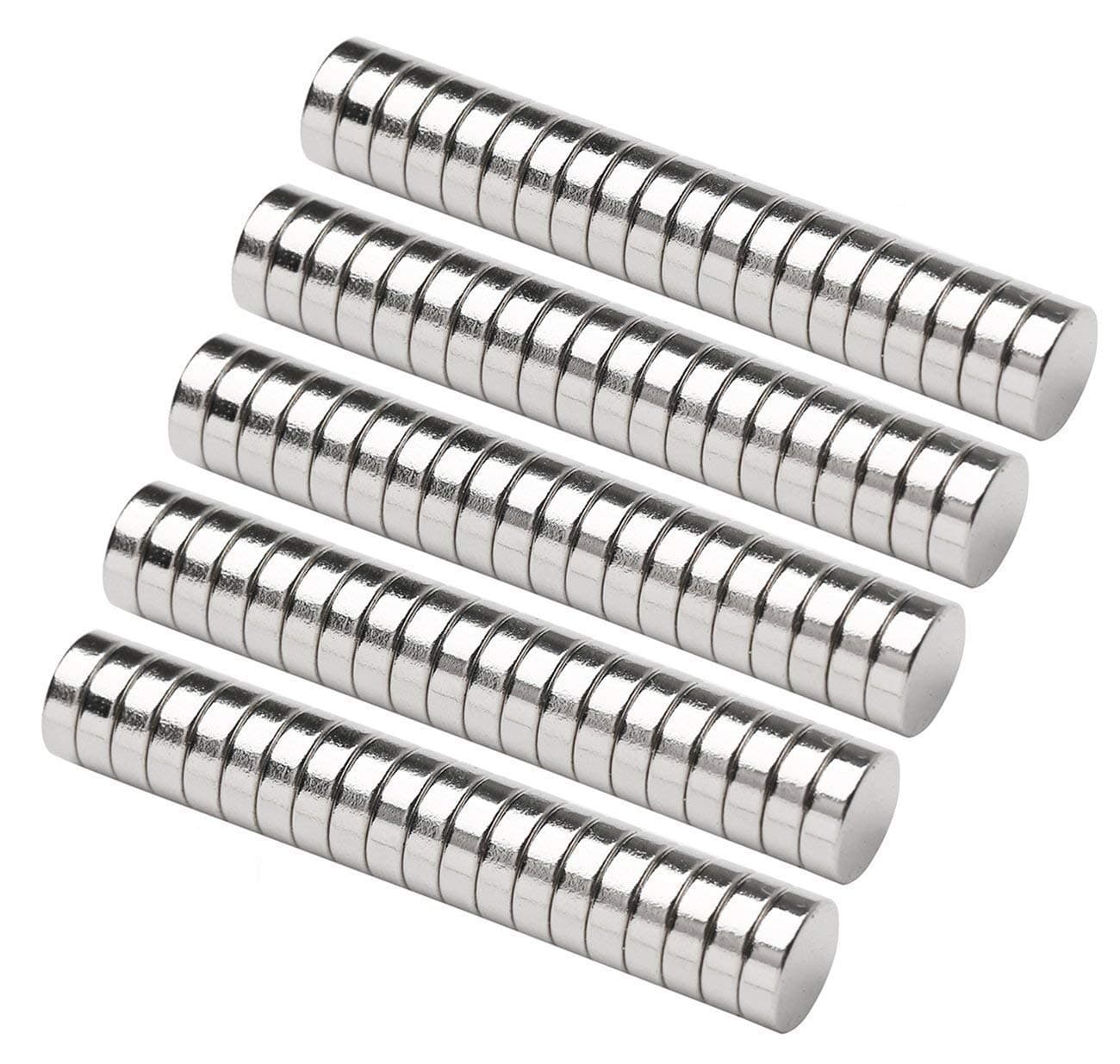 Neodymium Magnets Super Strong Round Cylinder Magnets Rare Earth Magnets Refrigerator Magnets 100 Pieces N52 Magnets for Fridge, Scientific, Crafts, DIY, Hobby, Office, Home and Kitchen 6 x 3 mm