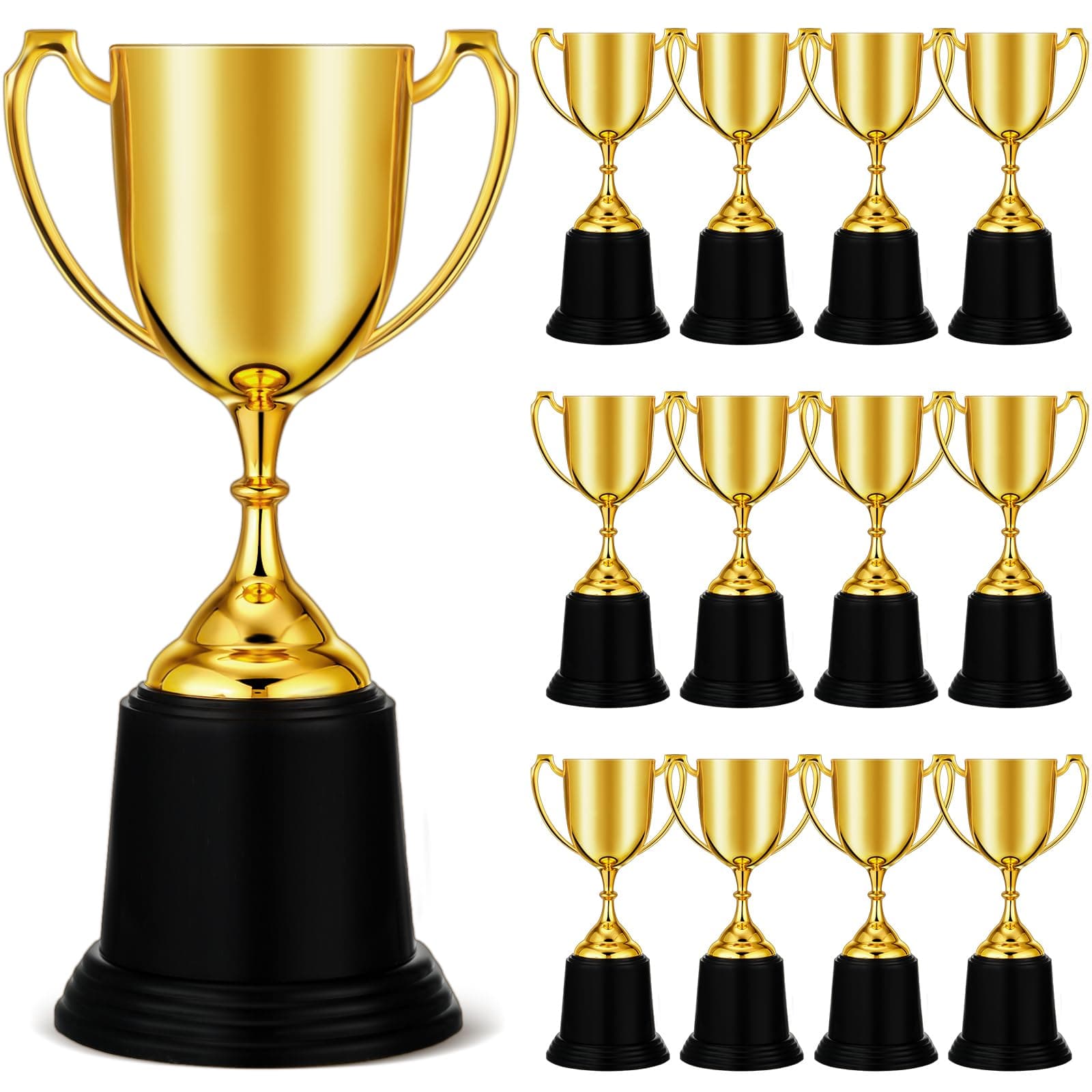 9 Inch Gold Trophy Award Gold Award Cup Employee Coworker Appreciation Gifts Golden Plastic Trophy for Thank You Teacher Nurse Volunteer Men Women Rewards Party