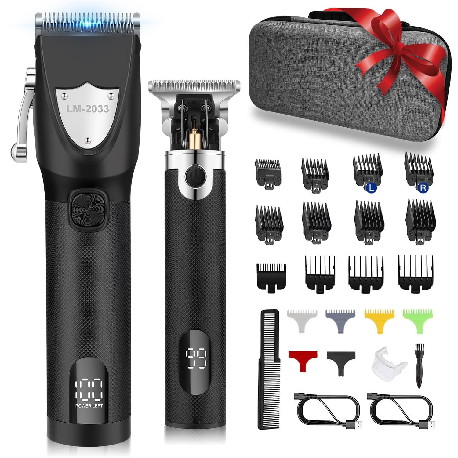 vsmooth Hair Clippers Cordless Hair Trimmer Electric Barber Clippers - Zero Gapped Trimmer Professional Beard Trimmer Rechargeable Hair Cutting Kit (Black)