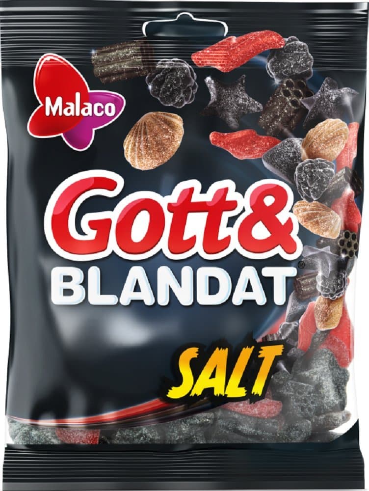 Malaco Gott & Blandat Salt – Liquorice Mix 150g