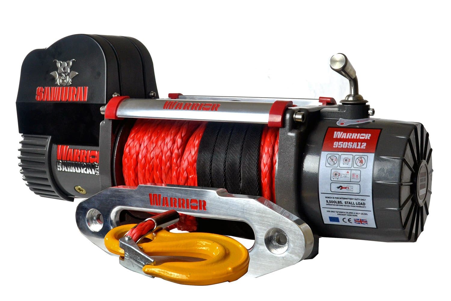 Warrior Electric Winch Samurai 9500lb 12v Synthetic Rope Long Warranty Wireless