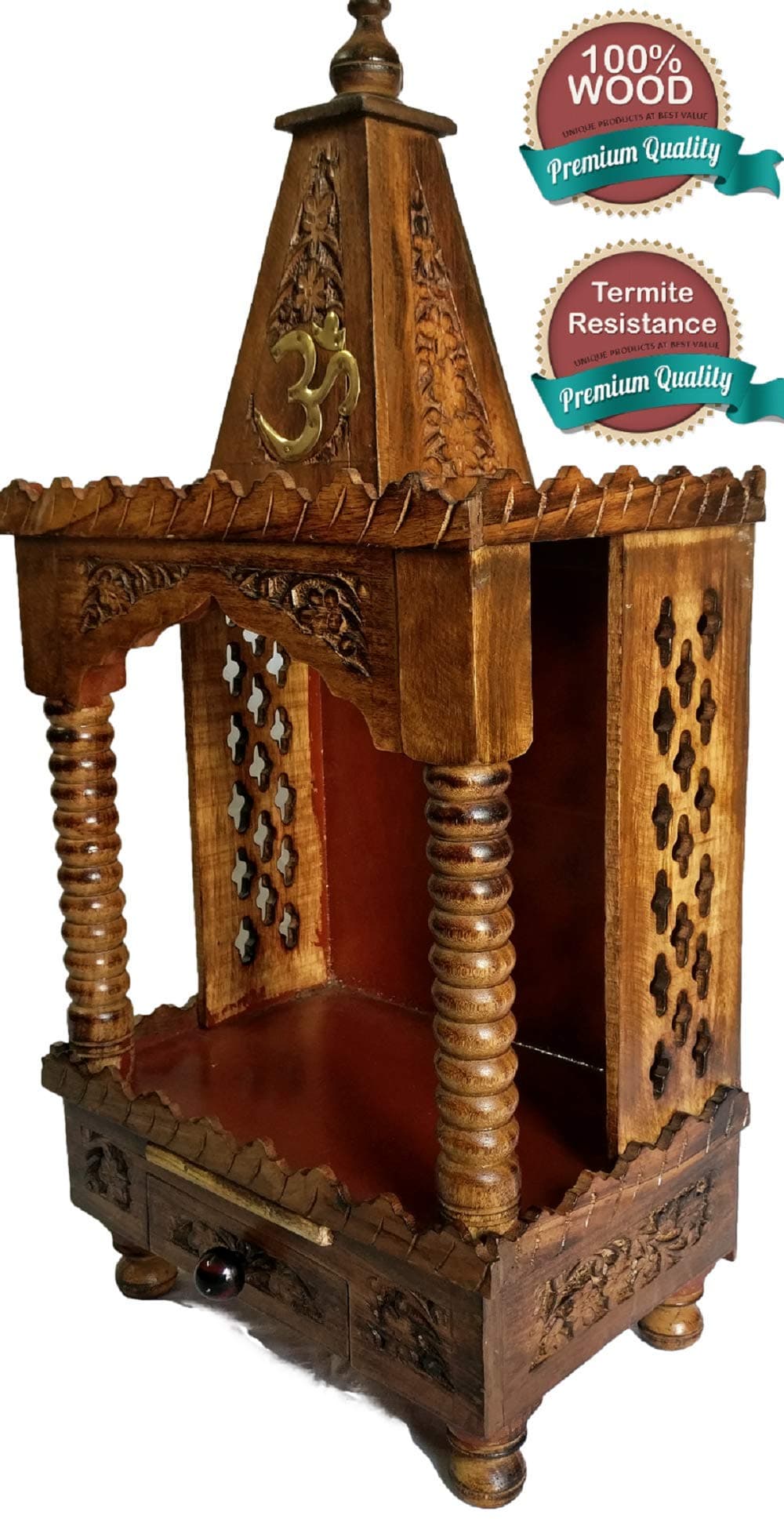 Wood Wall Hanging God Temple (Brown_60 x 30 x 22 cm)