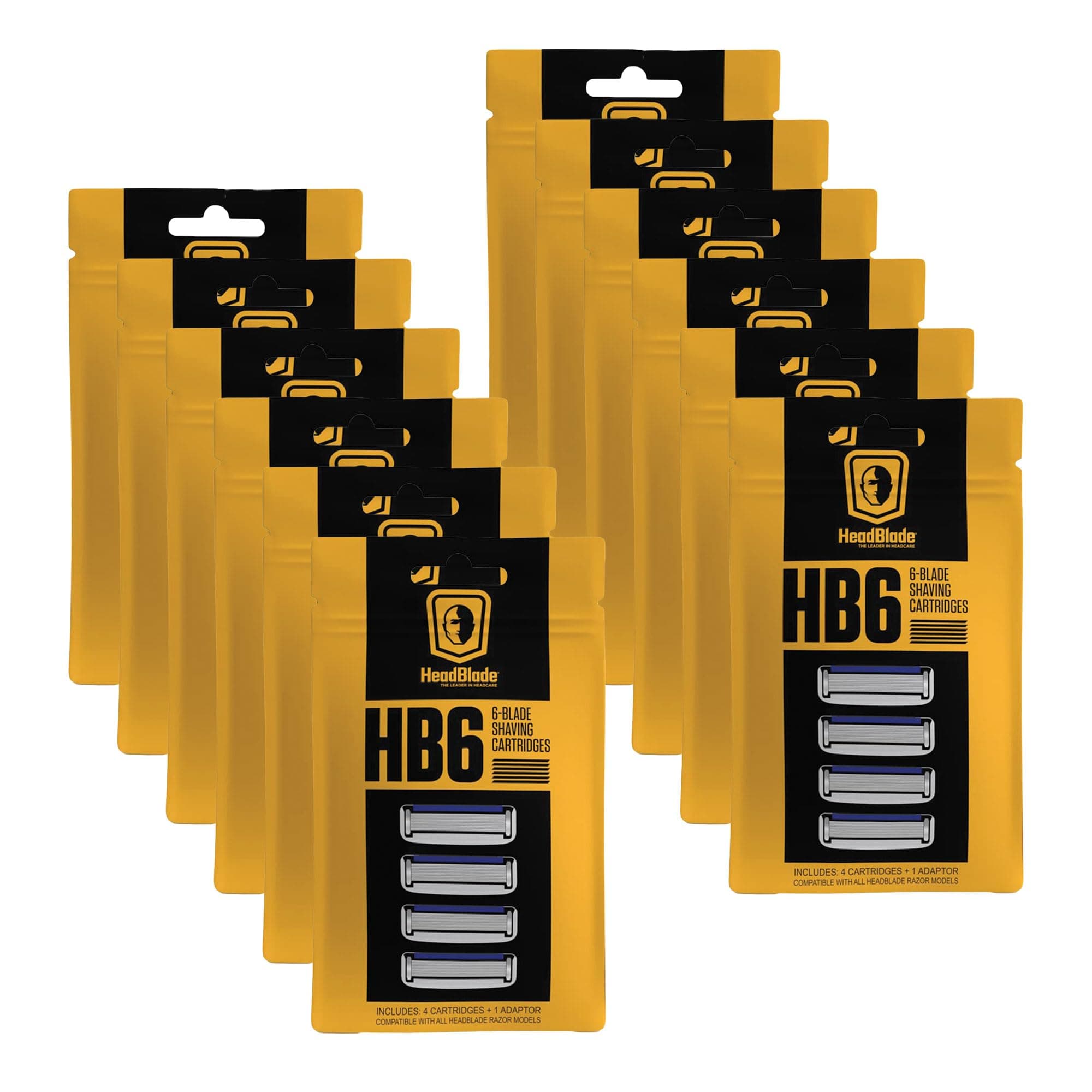 HeadBlade Men's HB6 Refill Shaving Razor Blades (48 Blades) 12 Pack