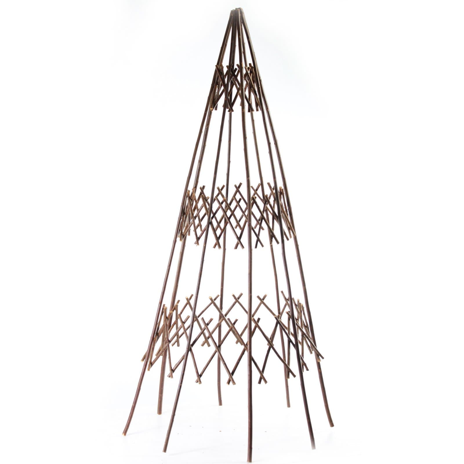 Dark Willow Obelisk Natural Climbing Plant support cage 120cm