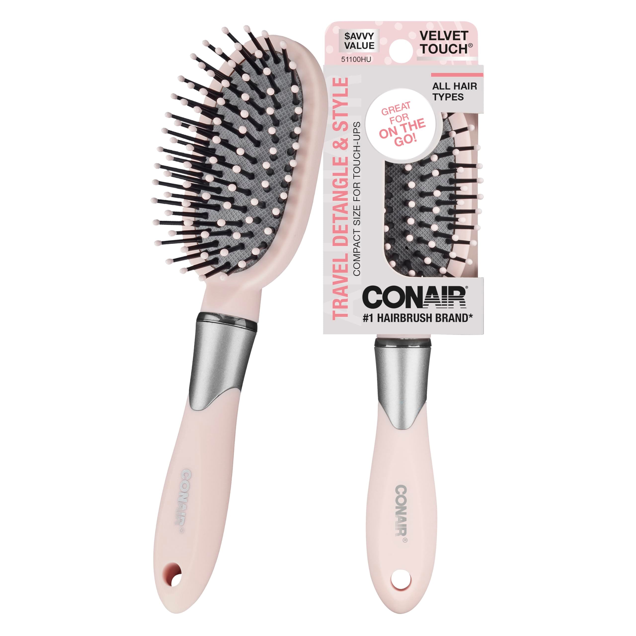 Conair Velvet Touch Hair Brush Cushion Mid-Size
