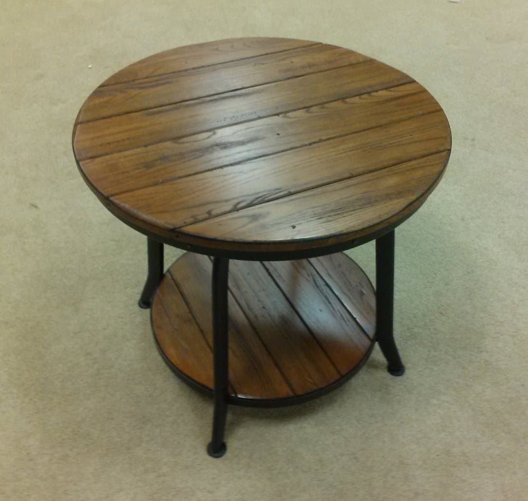 Vintage Side Table in Distressed Solid Asian Oak