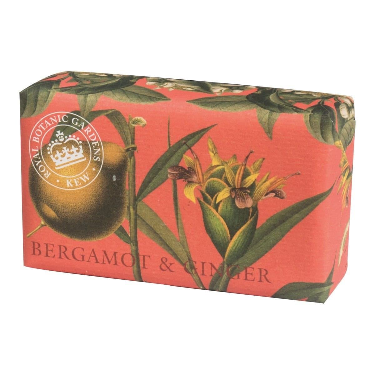 The English Soap Company Kew Gardens Bergamot and Ginger Soap - Luxury Vegan Soap Bar Enriched with Shea Butter - Citrus and Spice Scent, Cruelty-Free, Recyclable Packaging, Made in England - 240g