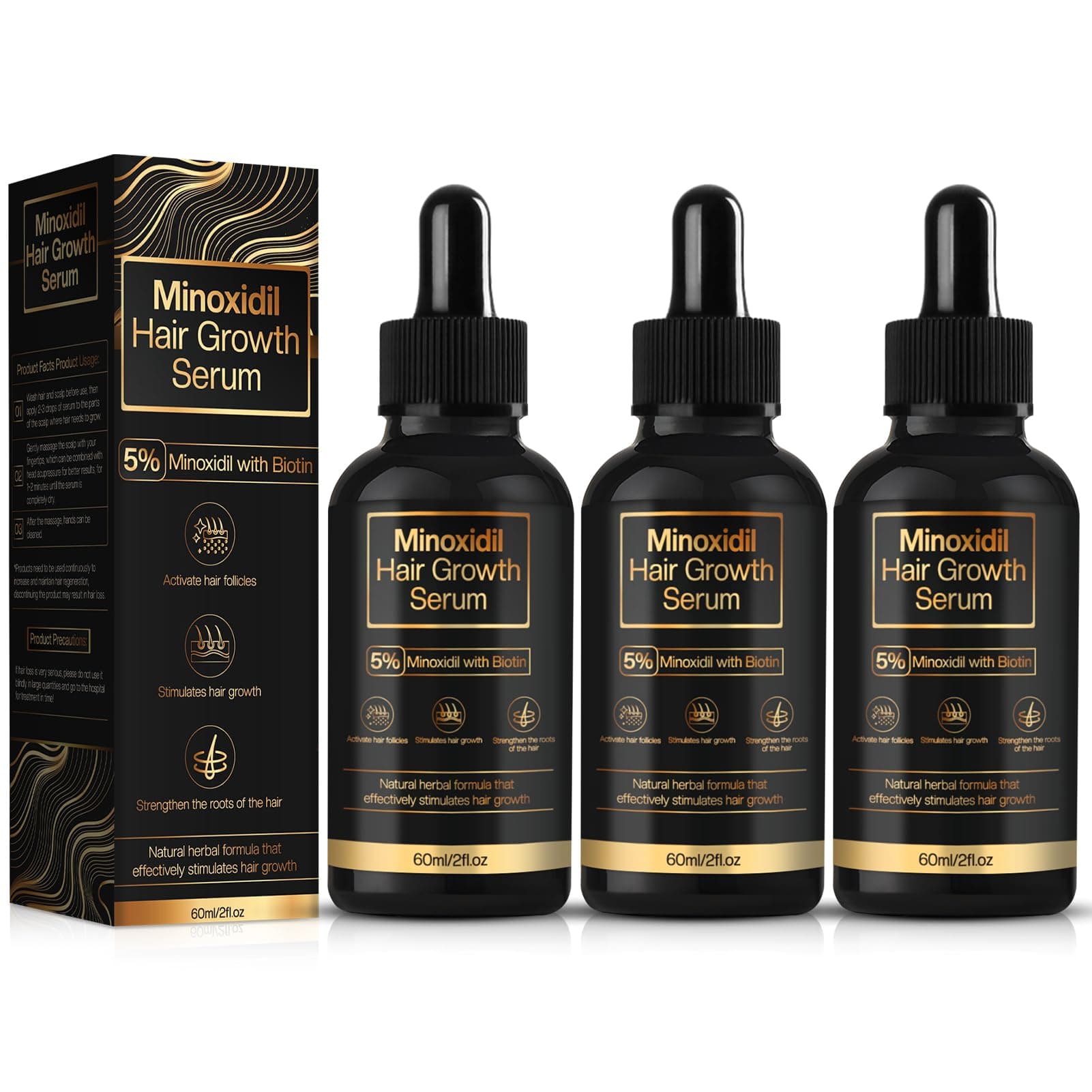 5% Minoxidil Hair Growth for Men and Women, Minoxidil Hair Growth Serum, Promotes Hair Growth, Strengthens Hair Follicles, Helps Prevent Hair Fall and Hair Loss