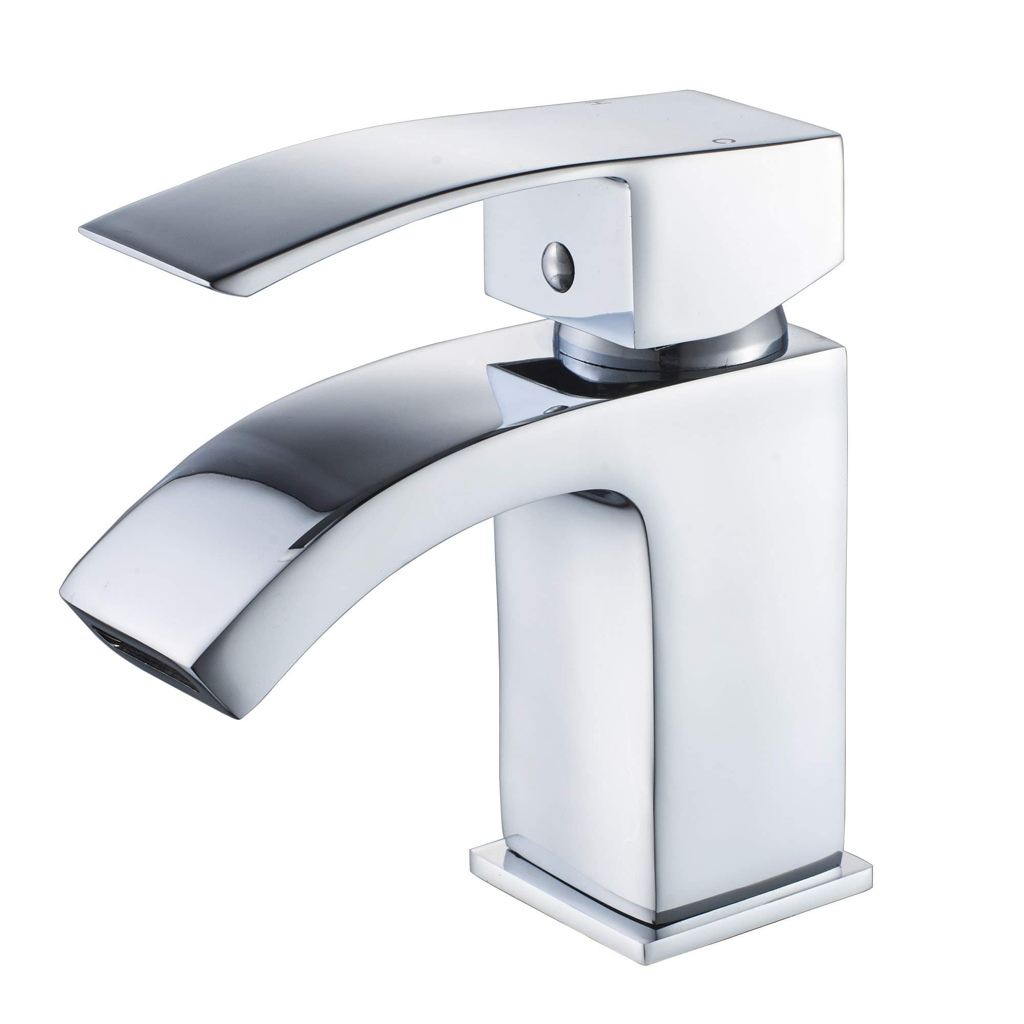 LuckyhomeWaterfall Basin Tap, Bathroom Sink Mixer Tap Chrome Single Lever Single Hole Faucet