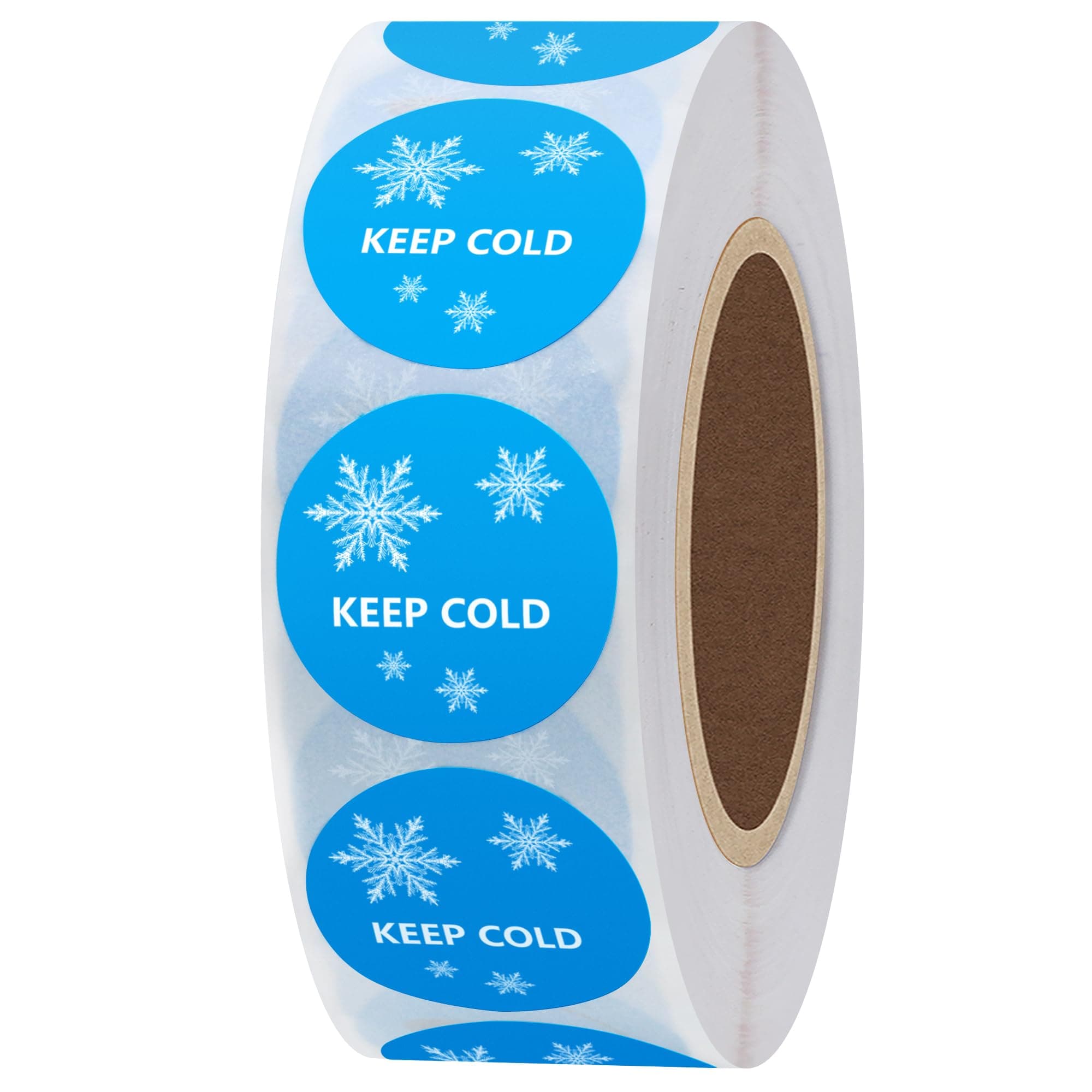 Hybsk 1 inch Keep Cold Freezer Stickers with Snow Total 1,000 Labels Per Roll