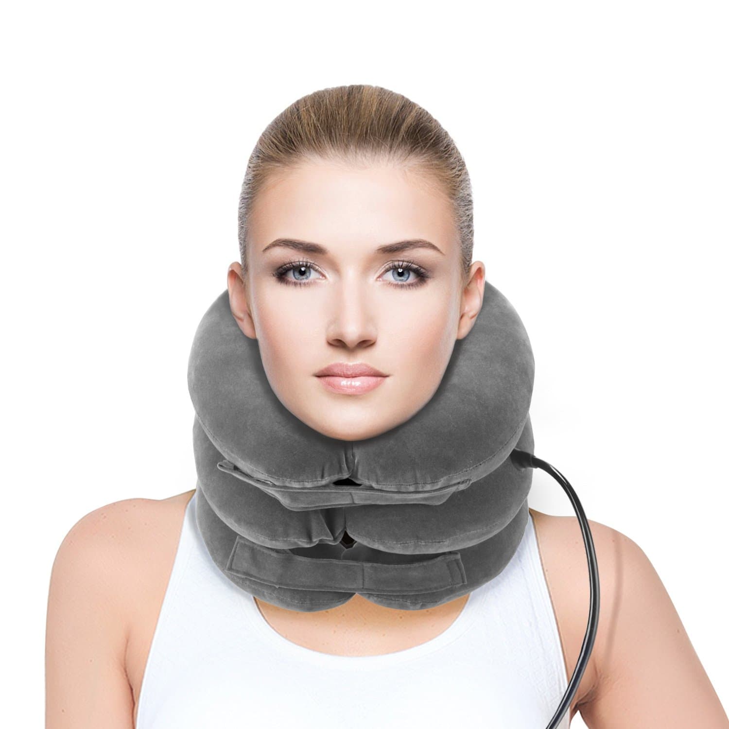 Verfanny Cervical Neck Traction Device Health Neck Brace– Cervical Neck Traction Pillow - Instant Pain Relief for Chronic Neck and Shoulder Pain – Effective Alternate Pain Relieving Remedy -Gray