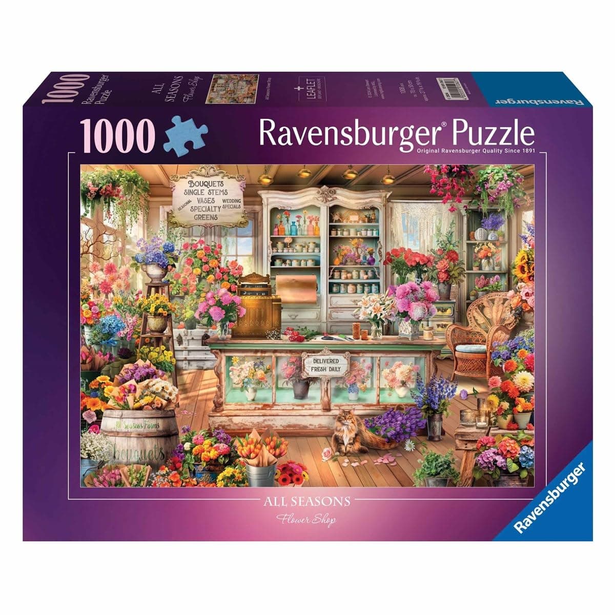 All Seasons Flower Shop 1000 Piece Jigsaw Puzzles for Adults and Kids Age 12 Years Up