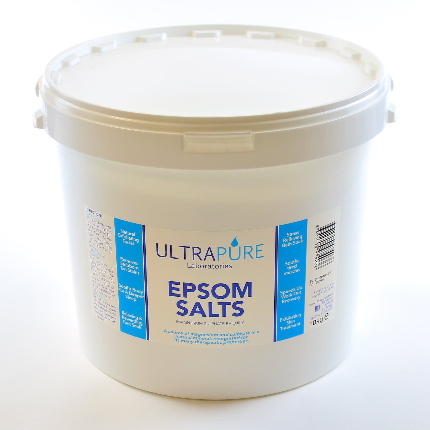 Ultra Pure Laboratories Epsom Salts - Magnesium Sulphate Bath Salt, 10kg