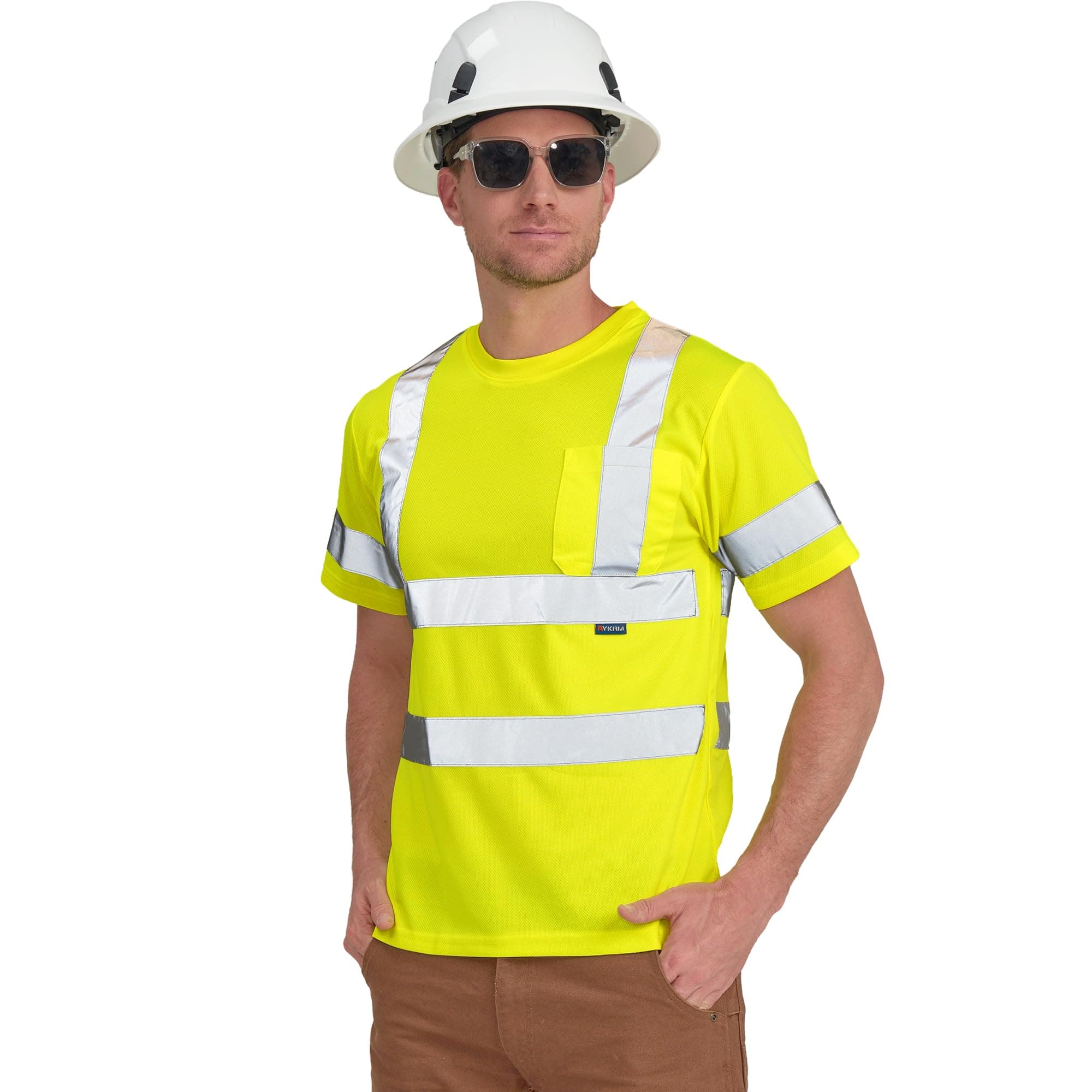 Hi Vis T Shirt ANSI Class 3 Reflective Safety High Visibility Shirts (XS-6XL)