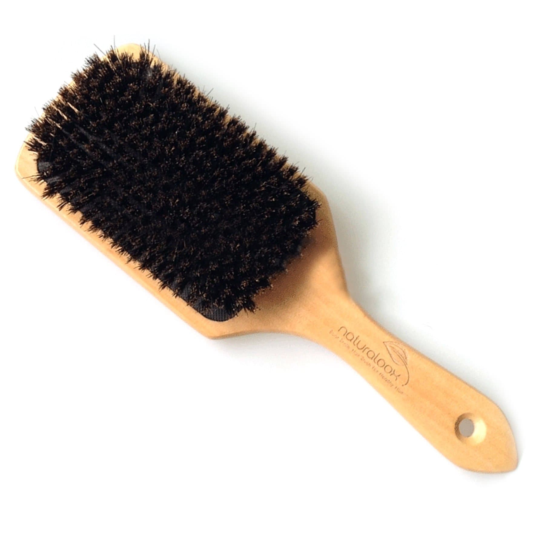 Pure 100% Natural Boar Bristle Paddle Hair Brush For Healthy Hair Distribute Natural Oils & Stimulate Scalp, Improve Hair Growth, Naturally Conditions Hair, Preventing Frizzy, Hair Loss