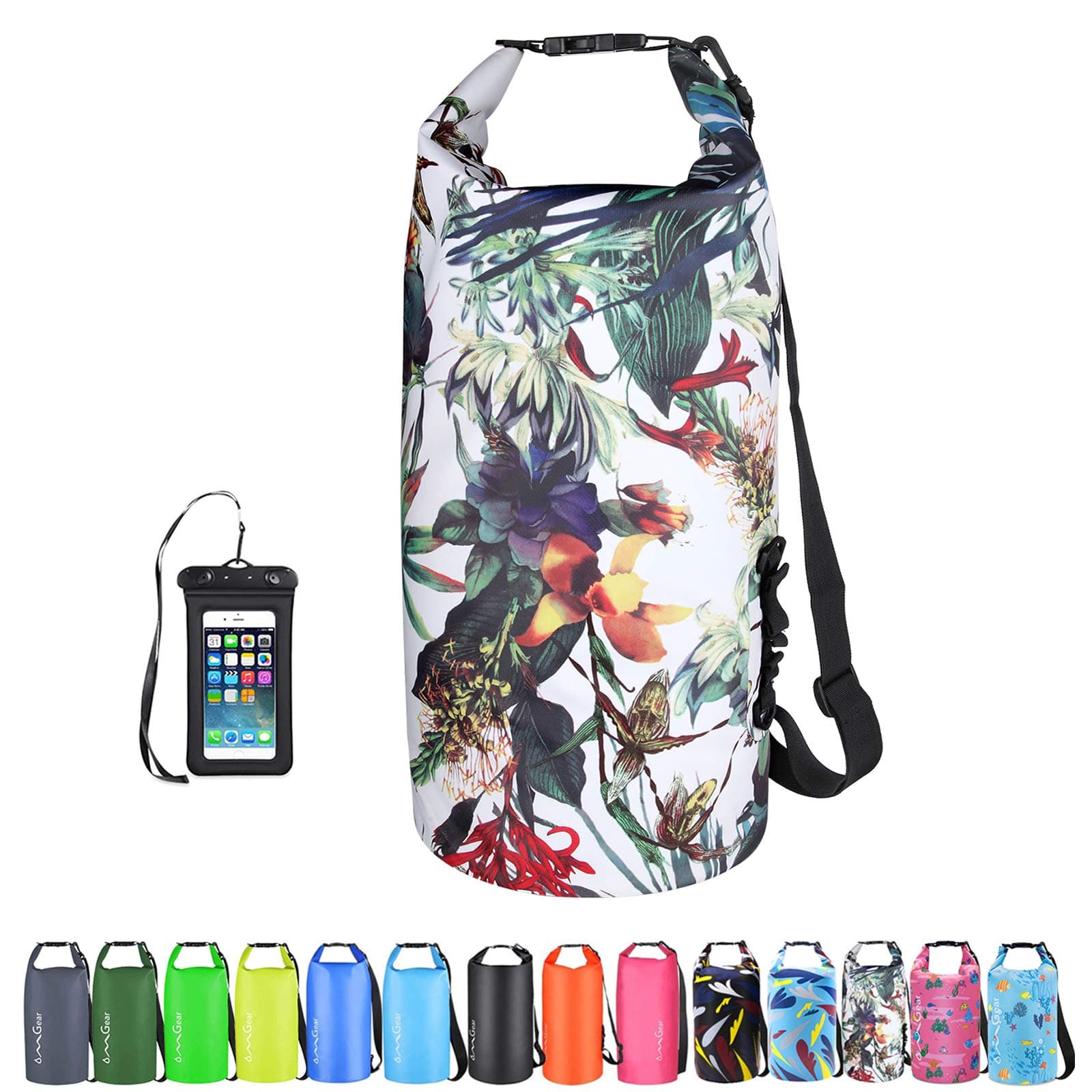 OMGear Waterproof Dry Bag Backpack Phone Pouch 40L/30L/20L/10L/5L Floating Dry Sack for Kayaking Boating Outdoors Activities