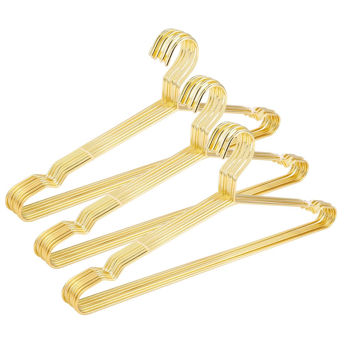 17.7" Strong Metal Wire Clothes Hangers, Coat Hanger, Standard Suit Hangers, Metal Shirt Dress Hanger Rack, 30 Pack, Gold