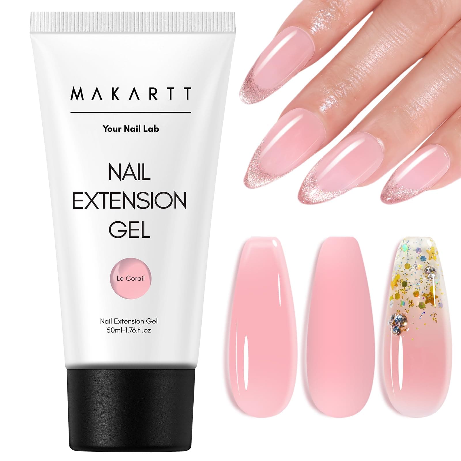 Makartt P-21 Poly Nail Builder Gel Hybrid Gel 50ML 1.76oz Natural Pink Nail Extension Gel Nail Enhancement