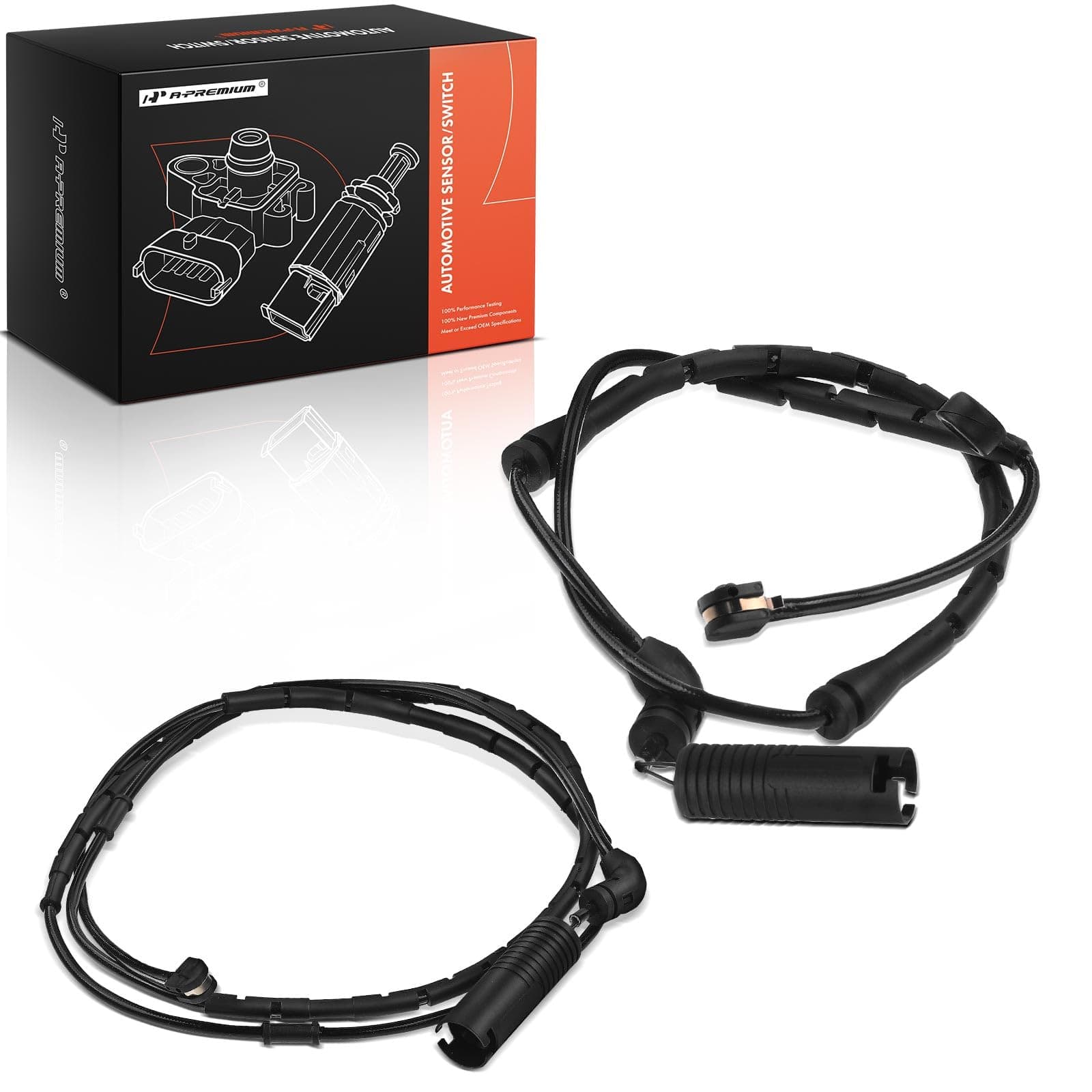 A-Premium Disc Brake Pad Wear Sensors Compatible with BMW 318ti 323Ci 323i 323is 325Ci 325i 325xi 328Ci 328i 328is 330Ci 330xi Front and Rear 2-PC Set