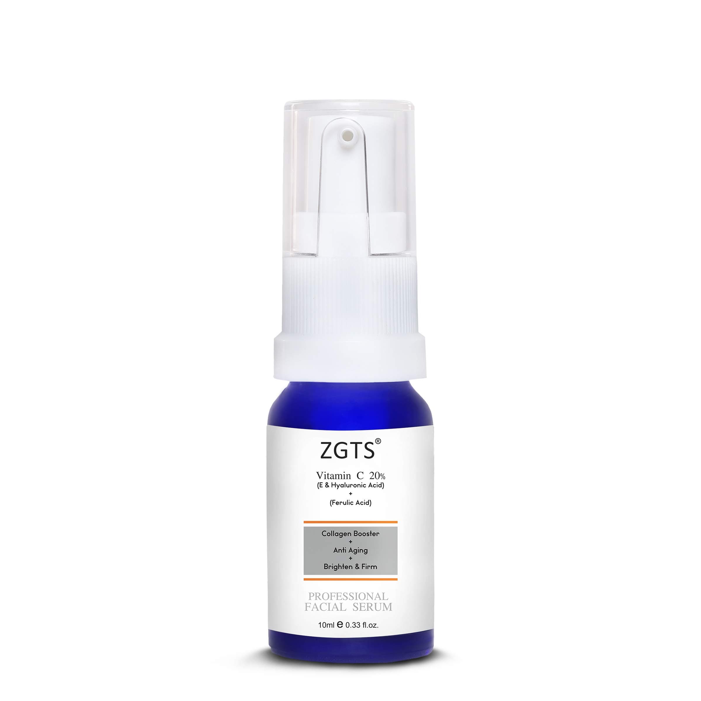 ZGTS Vitamin C Serum for Face, Topical Facial Serum with Hyaluronic Acid, Vitamin E, Ferulic Acid 10ml