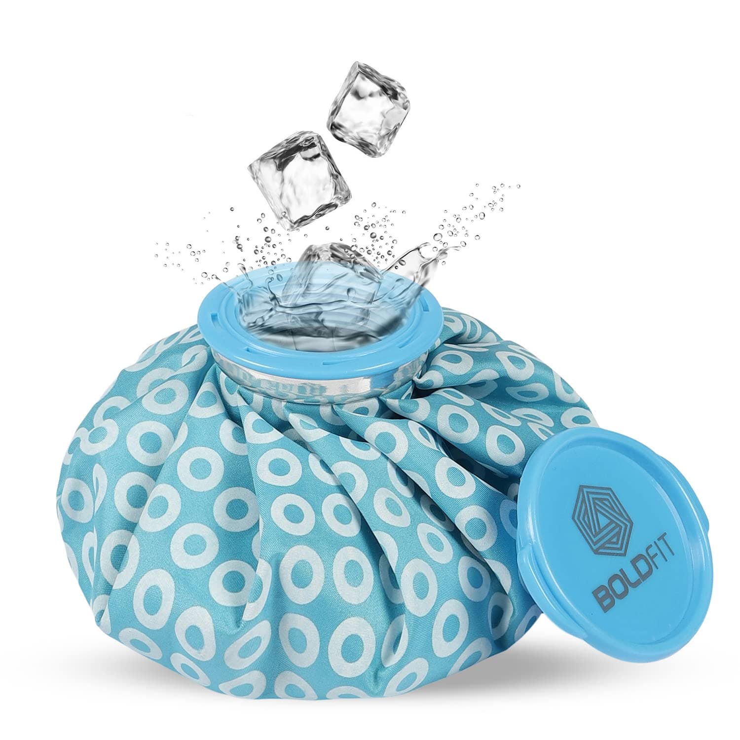 Boldfit 7.5 Inch Blue Hot Water Bag Ice Bag for Pain Relief, Injuries, and Cold Therapy - Leak-free Closure