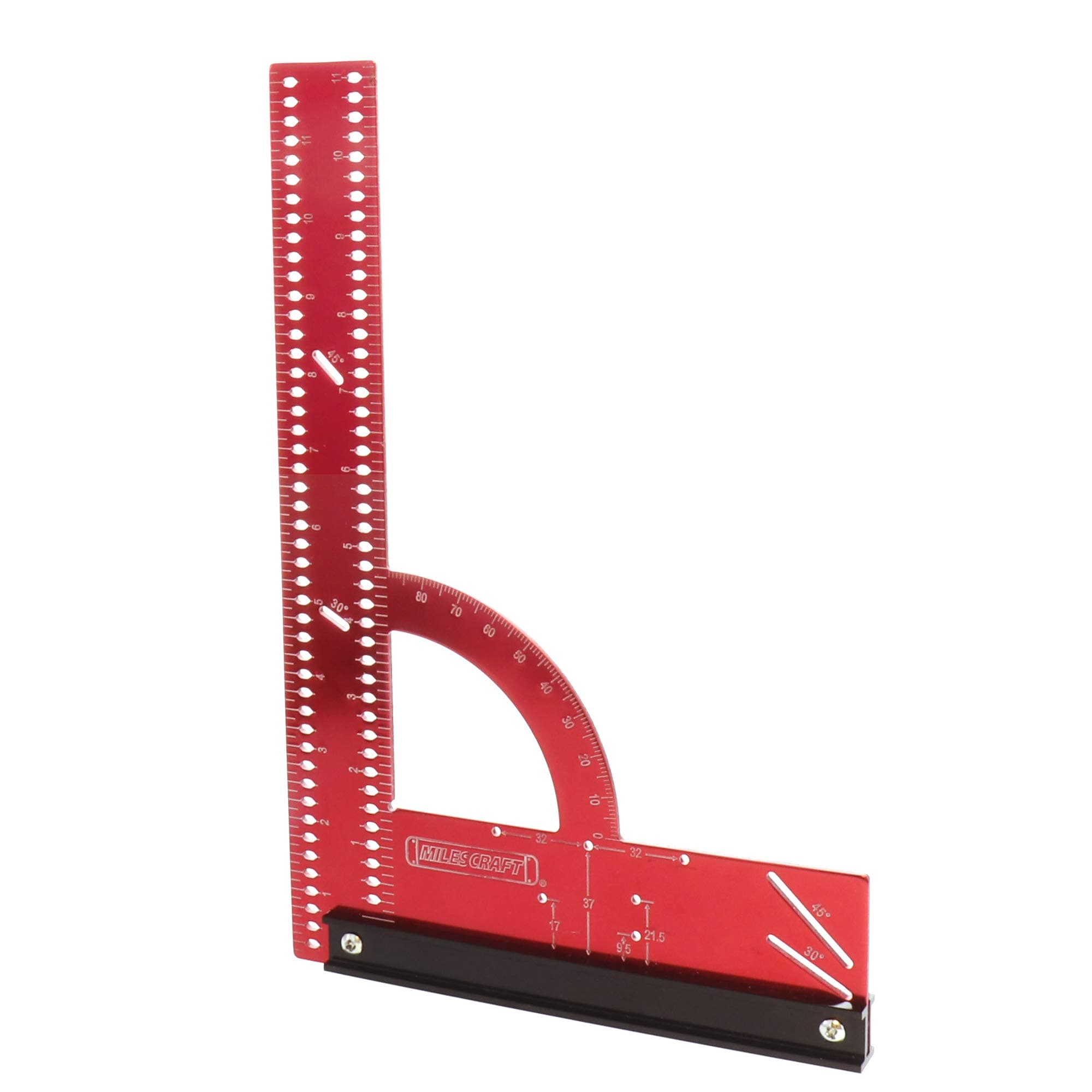 Milescraft 8410 MC-Square300 Imperial Framing Square – 12” x 8” Aluminum Carpenter Square for Woodworking with Removeable Fence