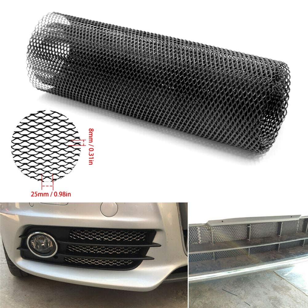 SUN123 Aluminum Mesh Grill Cover Car Bumper Fender Hood Vent Grille Net Universal Black