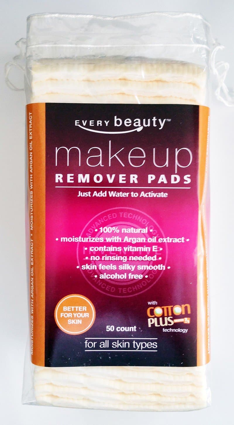 Every Beauty 100% Natural Cotton Dry Facial Makeup Remover Pads with Argan Oil - 50ct