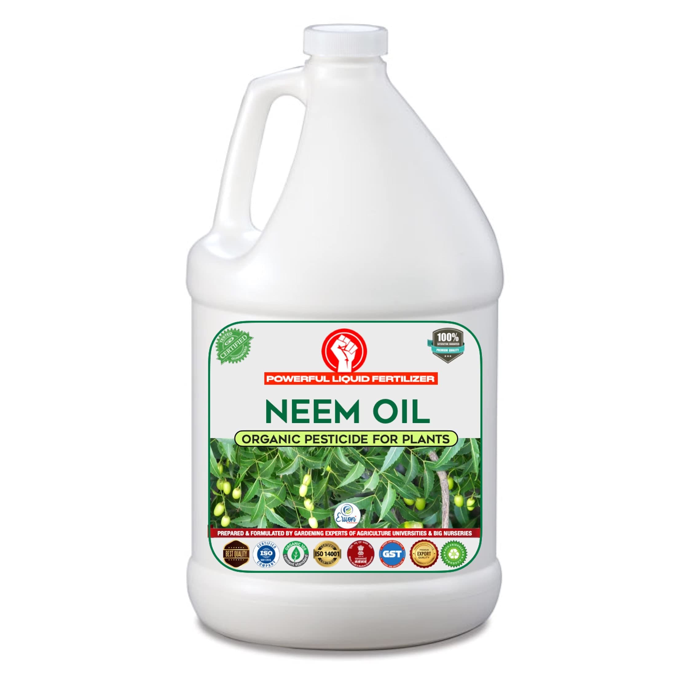 Erwon® Neem Oil Organic Pesticide, Premium Essential Powerful Liquid Pesticide for all Types of Plants (1000 ml)