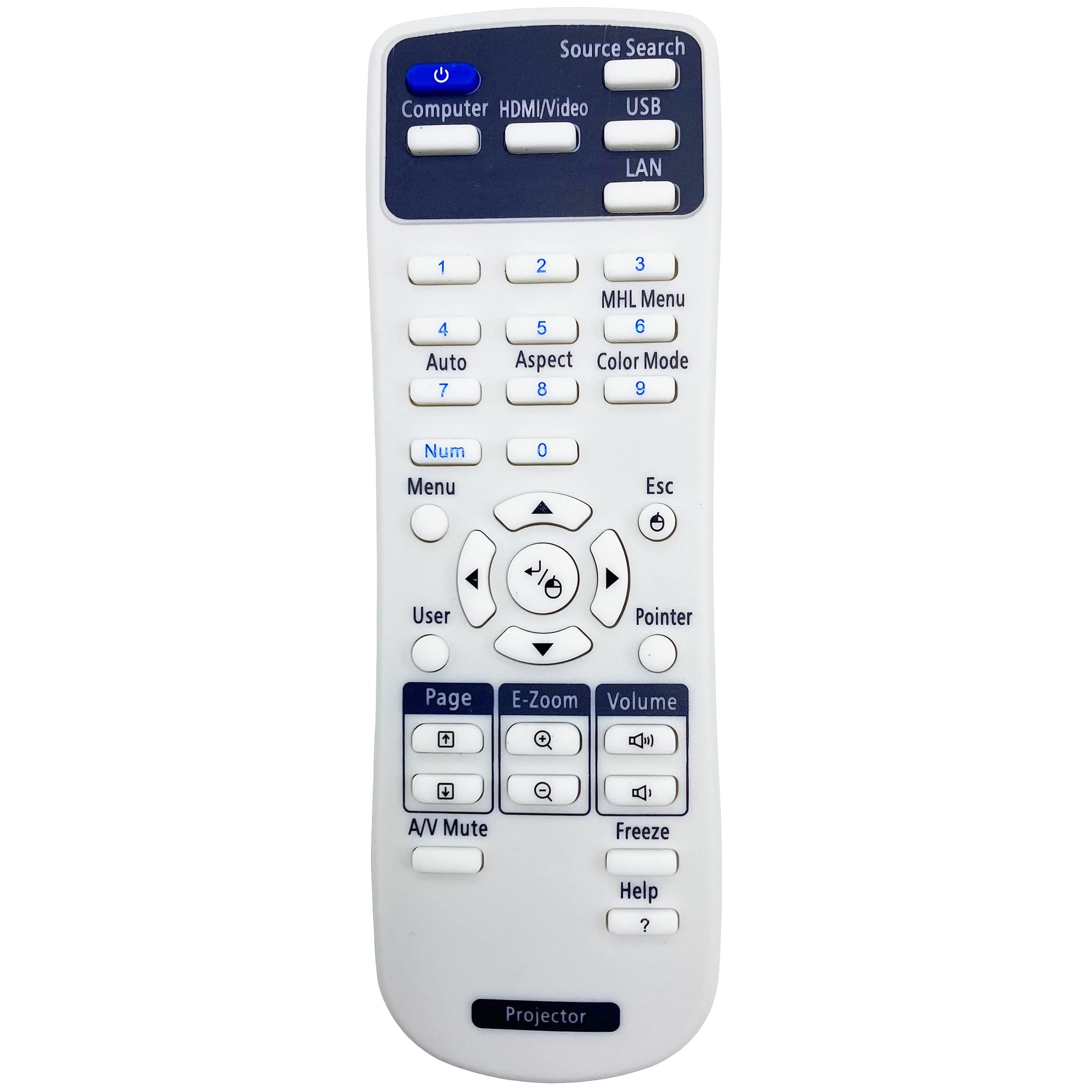 Leankle Remote Controller 1613717 for Epson Projectors EB-520, EB-525W, EB-530, EB-530S, EB-535W, EB-536Wi, EB-570, EB-575W, EB-575Wi, EB-580, EB-585W, EB-585Wi, EB-590WT, EB-595Wi