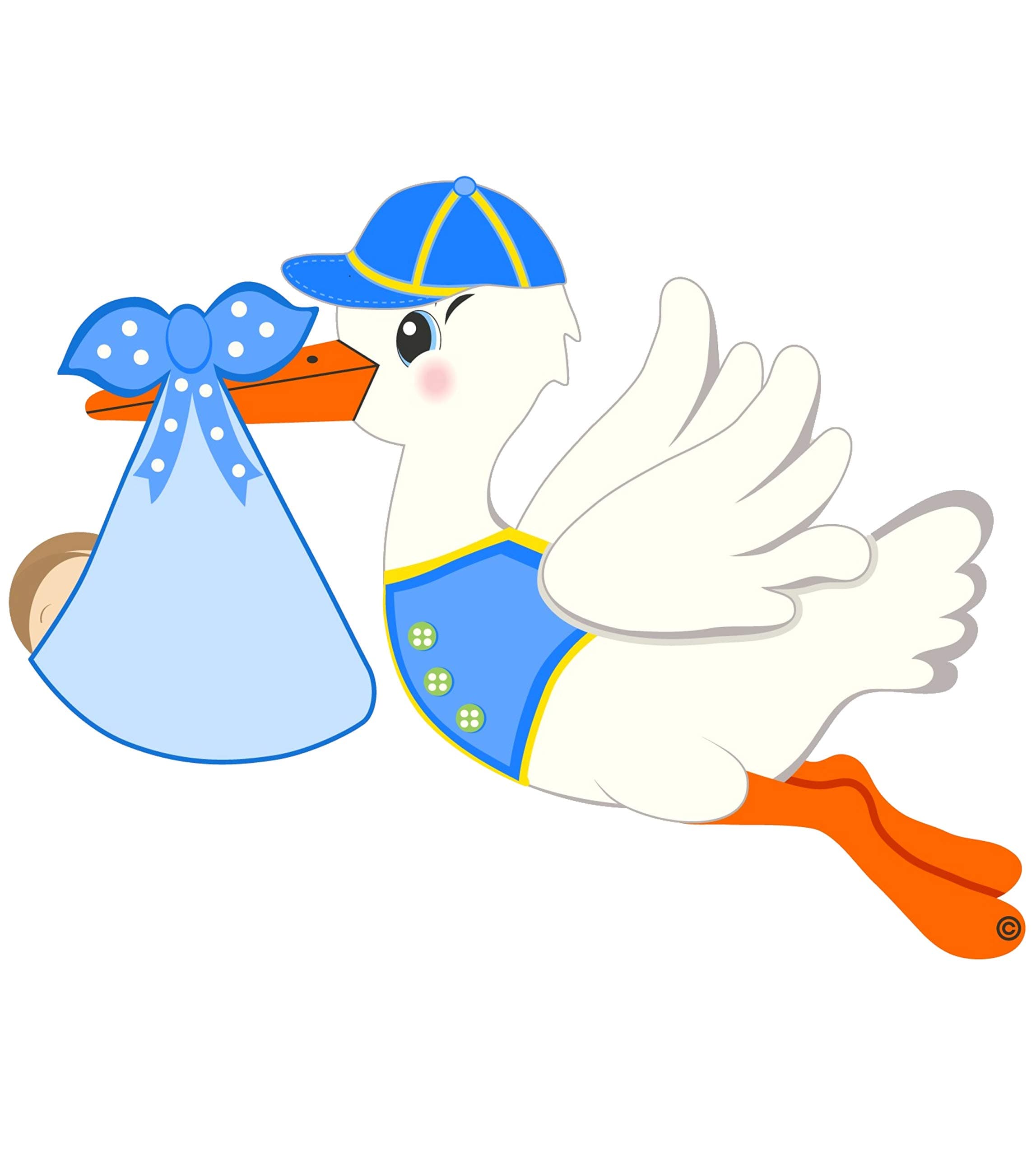 Cute News Its a Boy Stork Announcement Door Sign, Hospital Hanger, Newborn Decoration, Birth Arrival Wreath, Shower Party Banner, Keepsake Gift, Blue